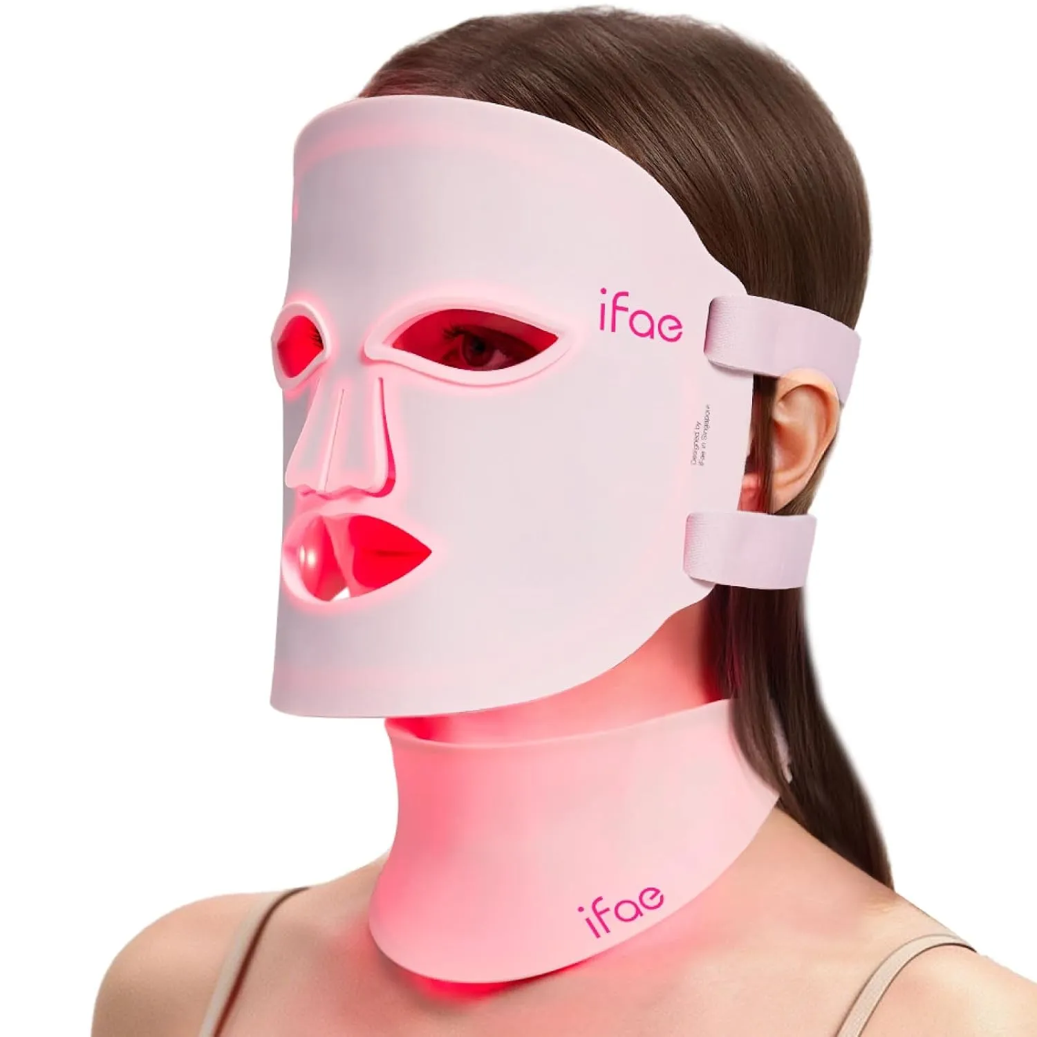 LED Maske Gesicht aus Silikon, 7 Farben mit Lichtmodi, LED Gesichtsmaske & Halsmaske, 396 Chips, Kabellos & Wiederaufla…