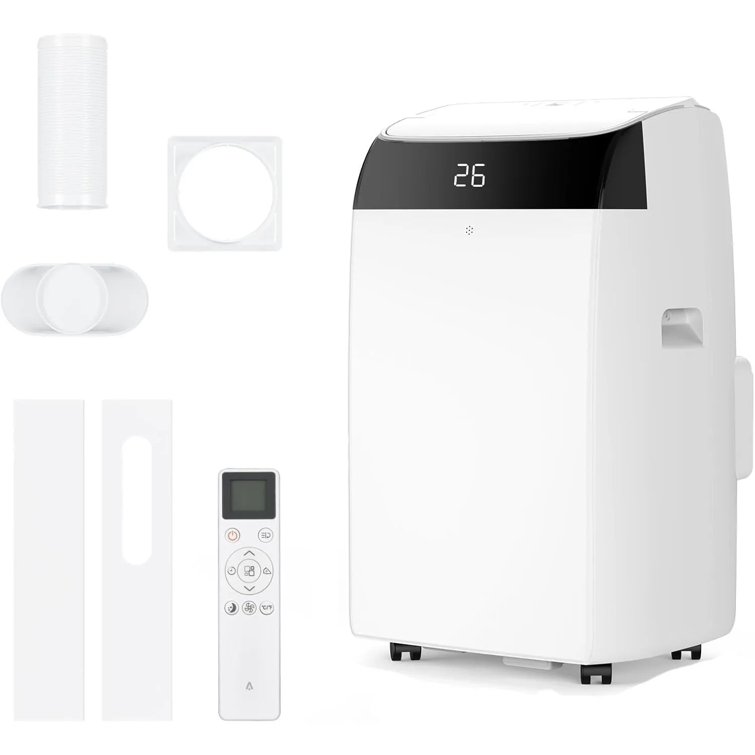Leises 4-in-1 Mobiles Klimagerät 12000 BTU | Kühlen/Ventilieren/Entfeuchten/Follow-Me | Für Räume Bis 43–51㎡ Abluftschl…