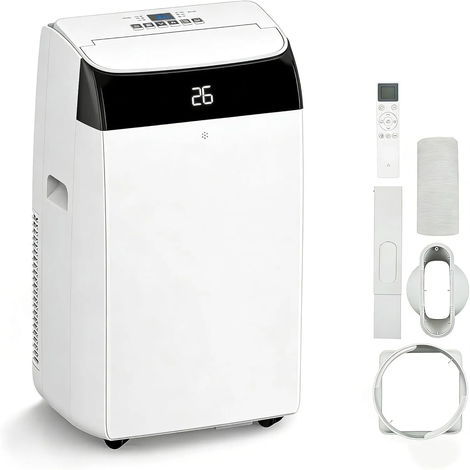 Leises 4-in-1 Mobiles Klimagerät 12000 BTU | Kühlen/Ventilieren/Entfeuchten/Follow-Me | Für Räume Bis 43–51㎡ Abluftschl…