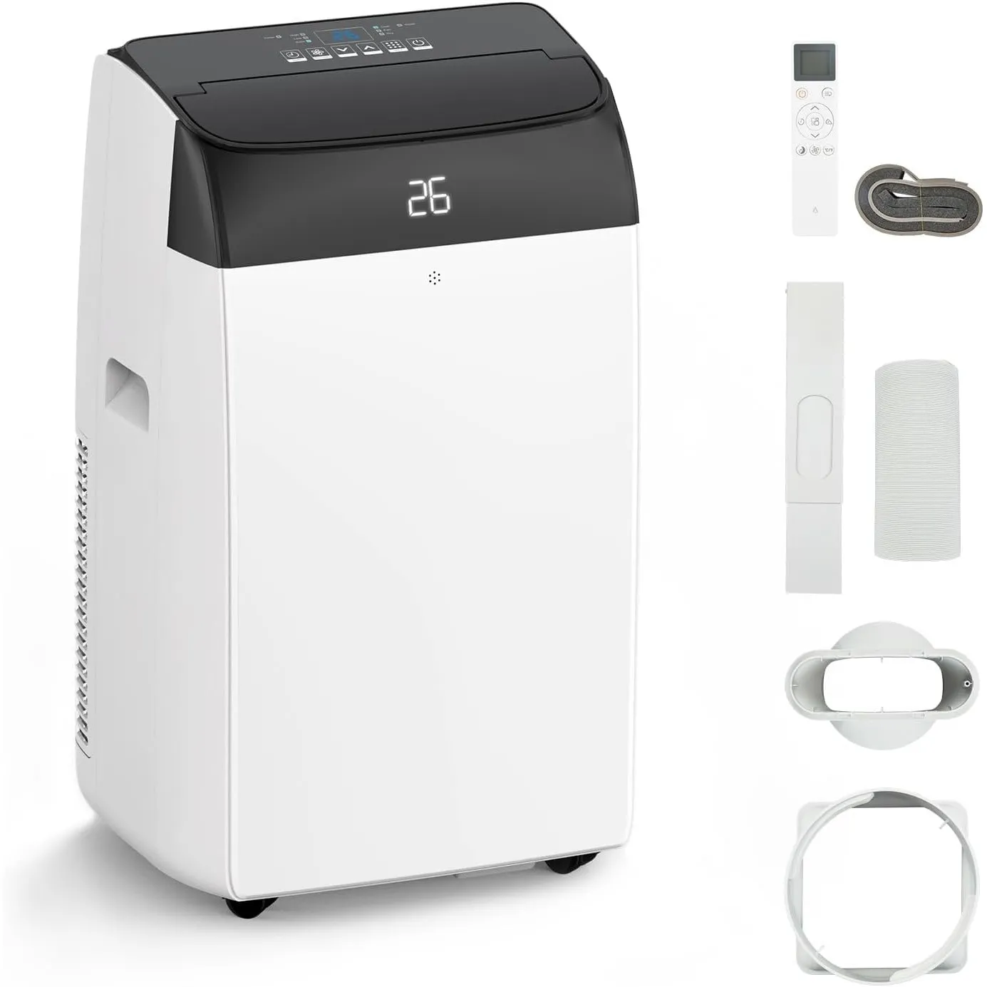 Leises 4-in-1 Mobiles Klimagerät 12000 BTU | Kühlen/Ventilieren/Entfeuchten/Follow-Me | Für Räume Bis 43–51㎡ Abluftschl…