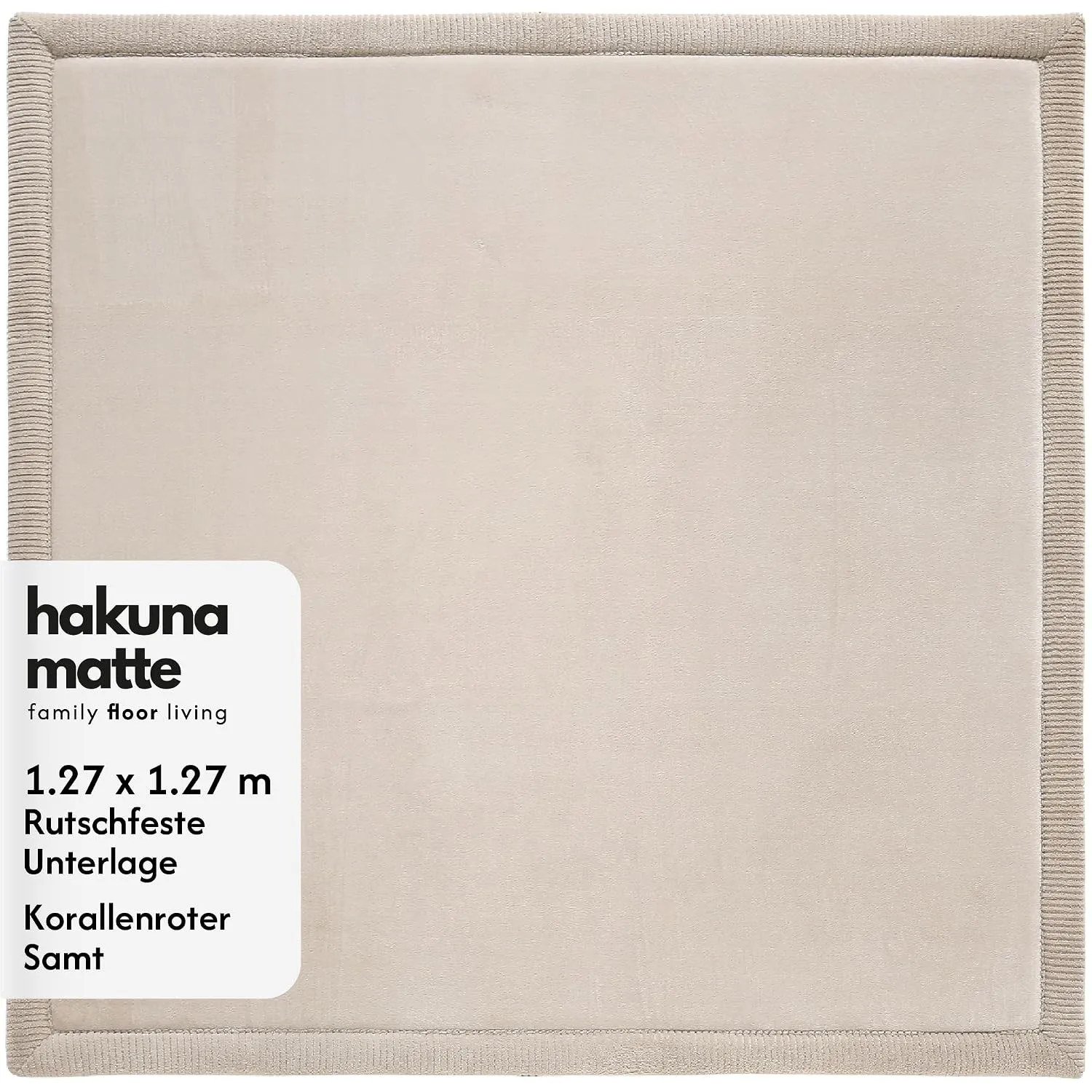 Hakuna Matte CloudSoft Spielmatte Beige 127x127 cm. Superweicher | Mousse Haute Densité Premium – Antidérapant pour Bébé