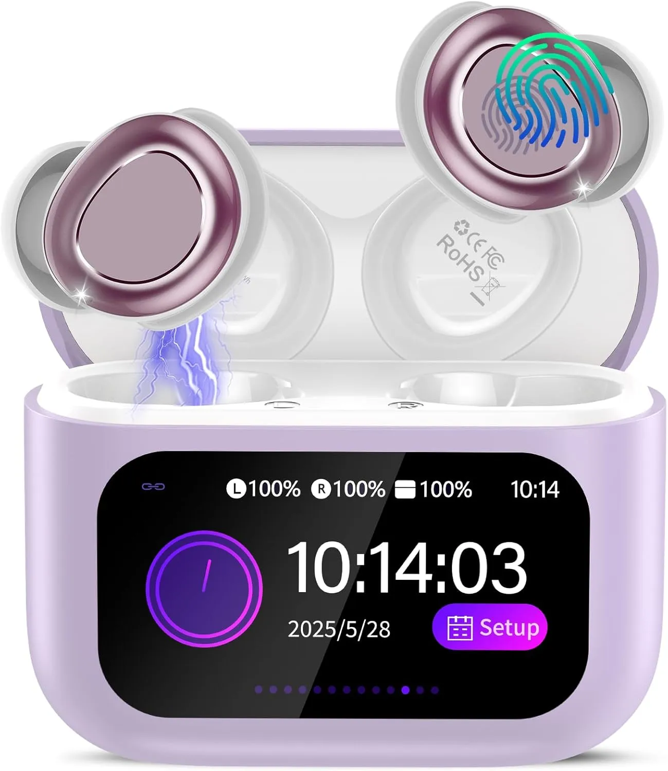 ZYHKON Bluetooth Kopfhörer, Bluetooth 5.4 Schlafkopfhörer In Ear mit Touchscreen, 48H Spielzeit Mini Kopfhörer mit HiFi…