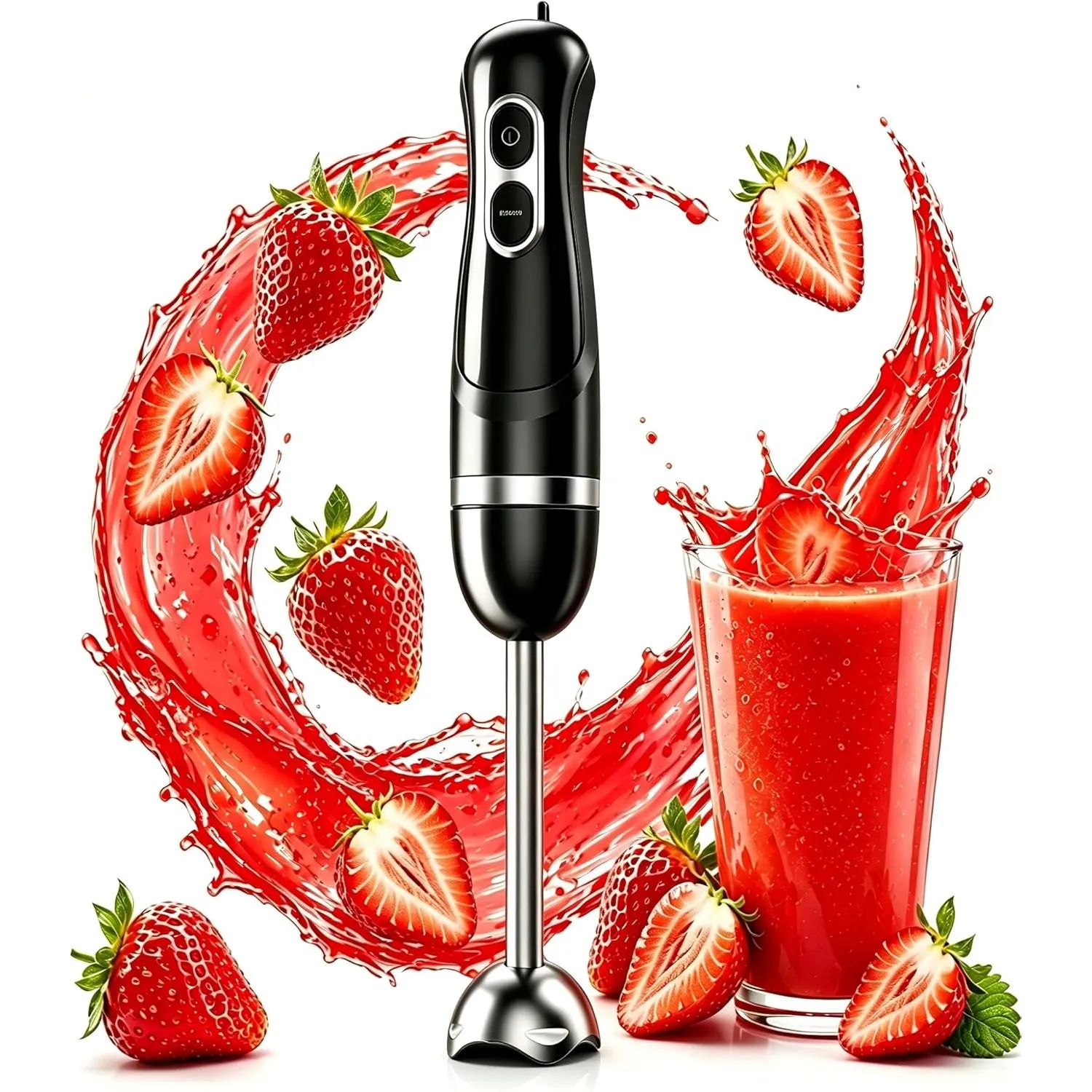 BESROY 1100W Stabmixer Edelstahl, Elektrischer Pürierstab & Hand Blender mit 2 Geschwindigkeitsstufen + Turbo, Kupfermo…