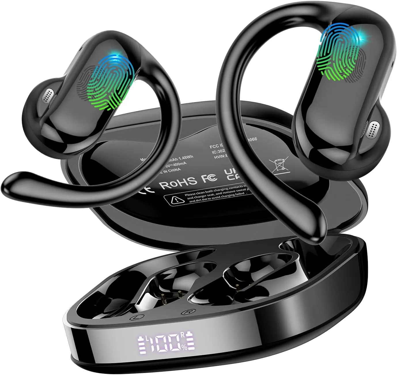 Open Ear Kopfhörer Bluetooth 5.4 HiFi Stereo, 2026 Kopfhörer Kabellos Bluetooth mit ENC Noise Cancelling Mic, 42Std Ohr…