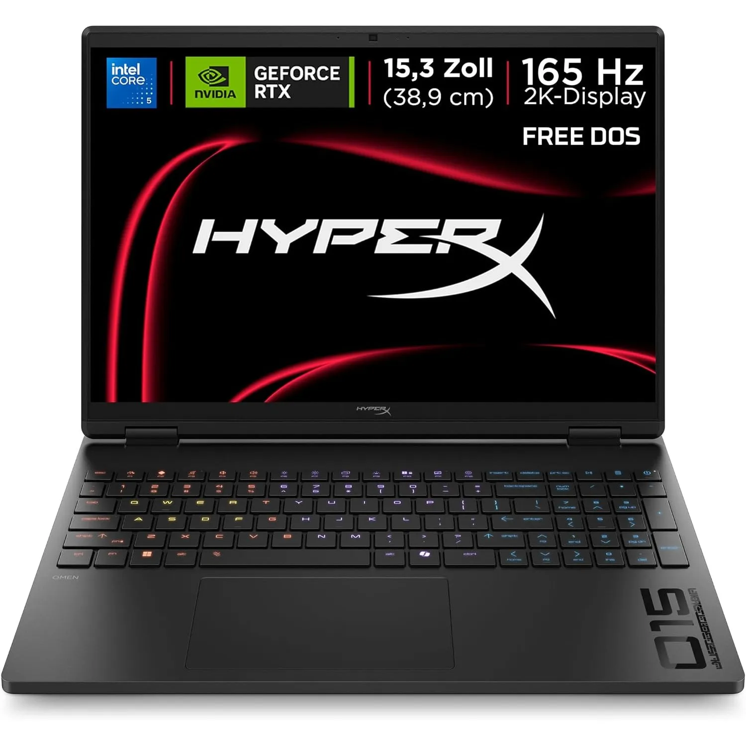 HP HyperX Omen 15 Laptop, Intel Core 5 210H, RTX 5050, 16GB RAM, 512GB SSD