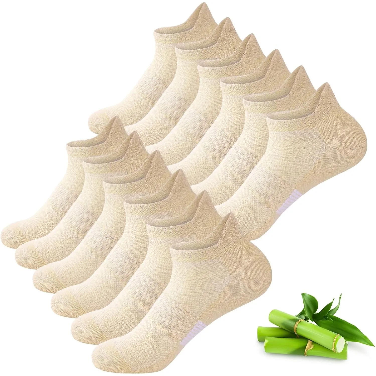 Bambus Sneaker Socken Damen, 6 Paar, Atmungsaktiv