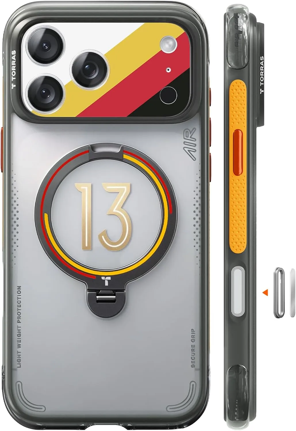 TORRAS Q3 Air 2026 Football Limited Edition for iPhone 17 Pro Max Case with Real Airbags, Double Protection & 360° Magn…