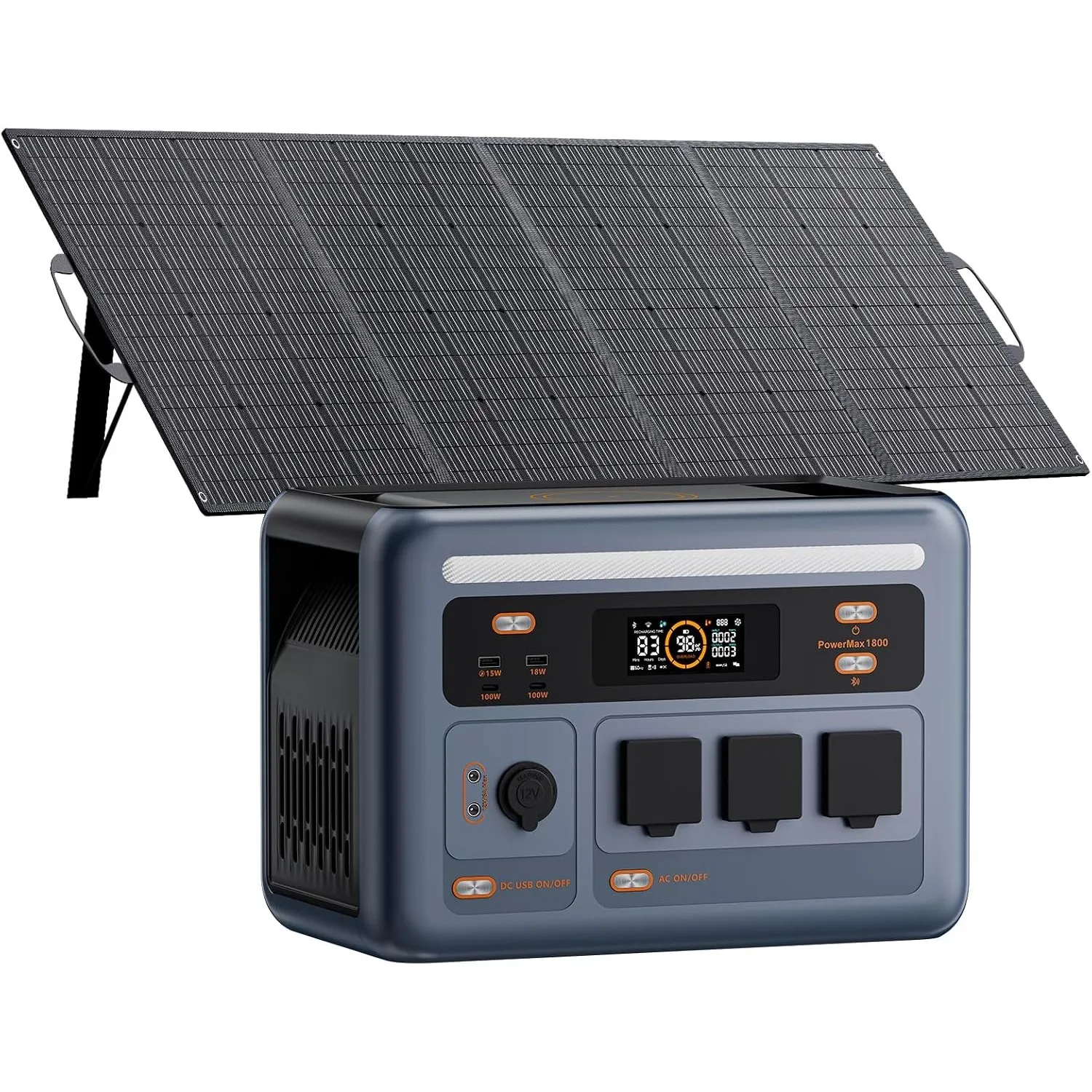PowerMax 1800SE Tragbare Powerstation mit 400W Solarpanel