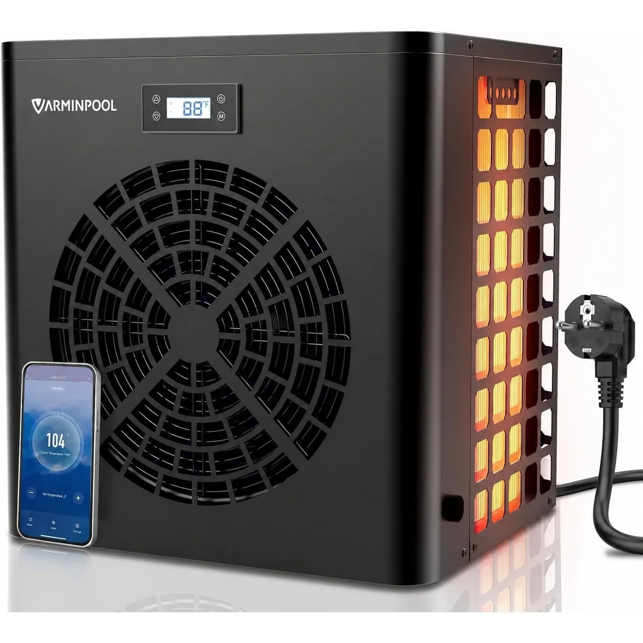 Pool Wärmepumpe 5,4 kW, Energieeffiziente Poolheizung für kleine Pools bis 20 m³, COP 5,5, Leise, Titan Wärmetauscher, …