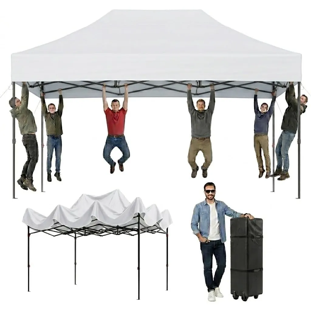 Aoxun Faltpavillon 3x4,5m Wasserdicht Stabil Pop Up Pavillon | Geräumiger 3x4,5m Pop Up Faltpavillon mit Rollentasche u…