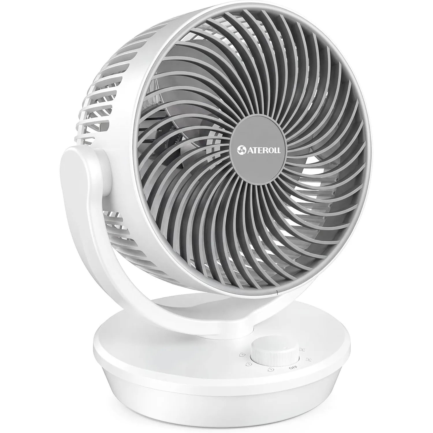Ateroll Ventilator Leise, Tischventilator, 3D Turbo-Luftzirkulator mit 3 Geschwindigkeitsstufen, 130° Vertikal & 100° H…