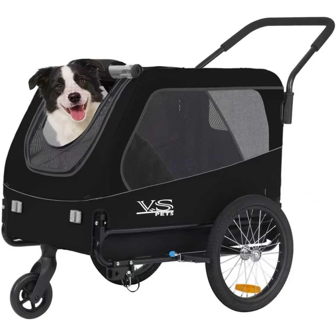 Tiggo VS Pets L Hundeanhänger & Jogger 2-in-1 Hundebuggy, Fahrradanhänger Klappbar,groß ca. 250 Liter Volumen, für Hund…