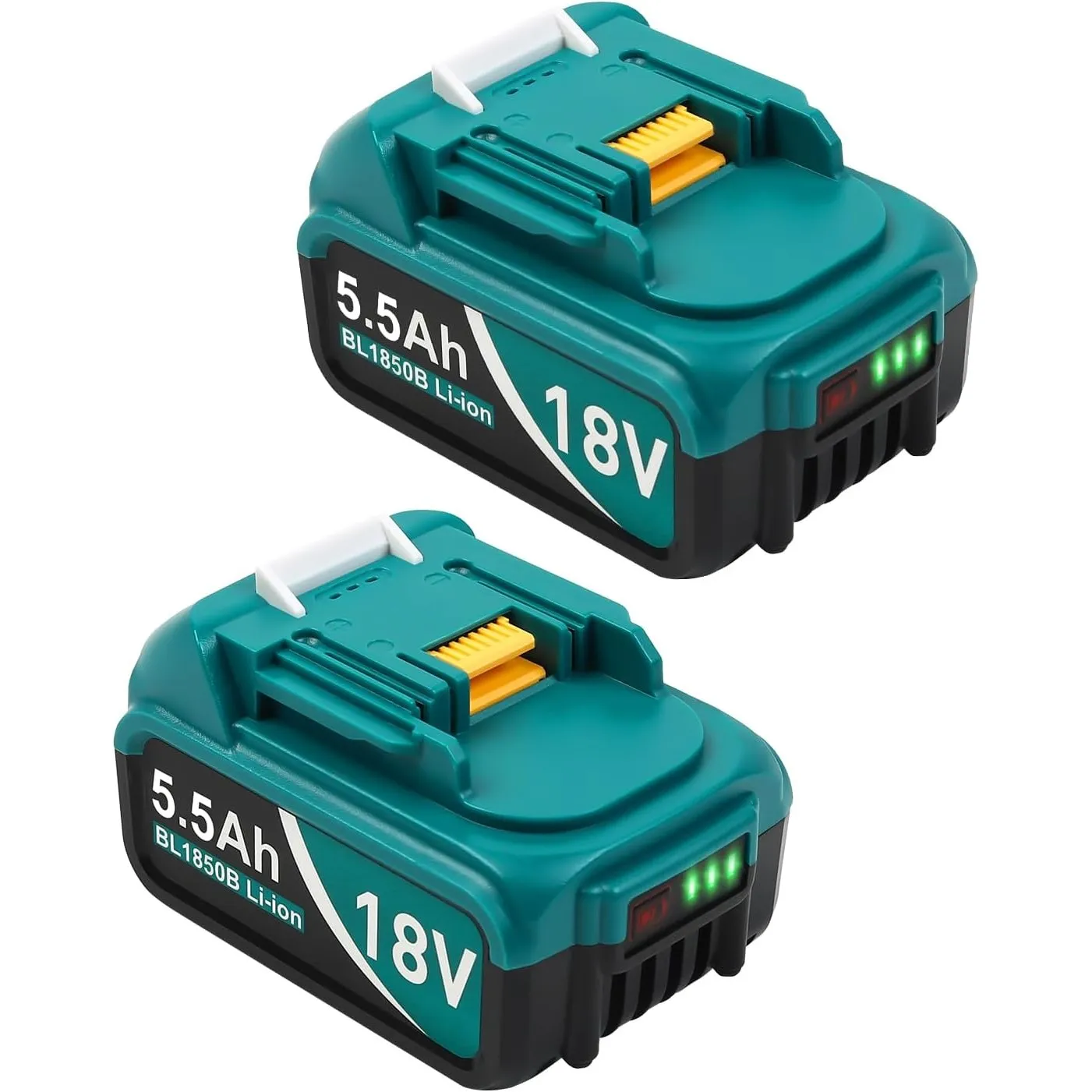 2×5500mAh 18 V Li-Ion Ersatzakku für Makita Kompatibel mit BL1855B