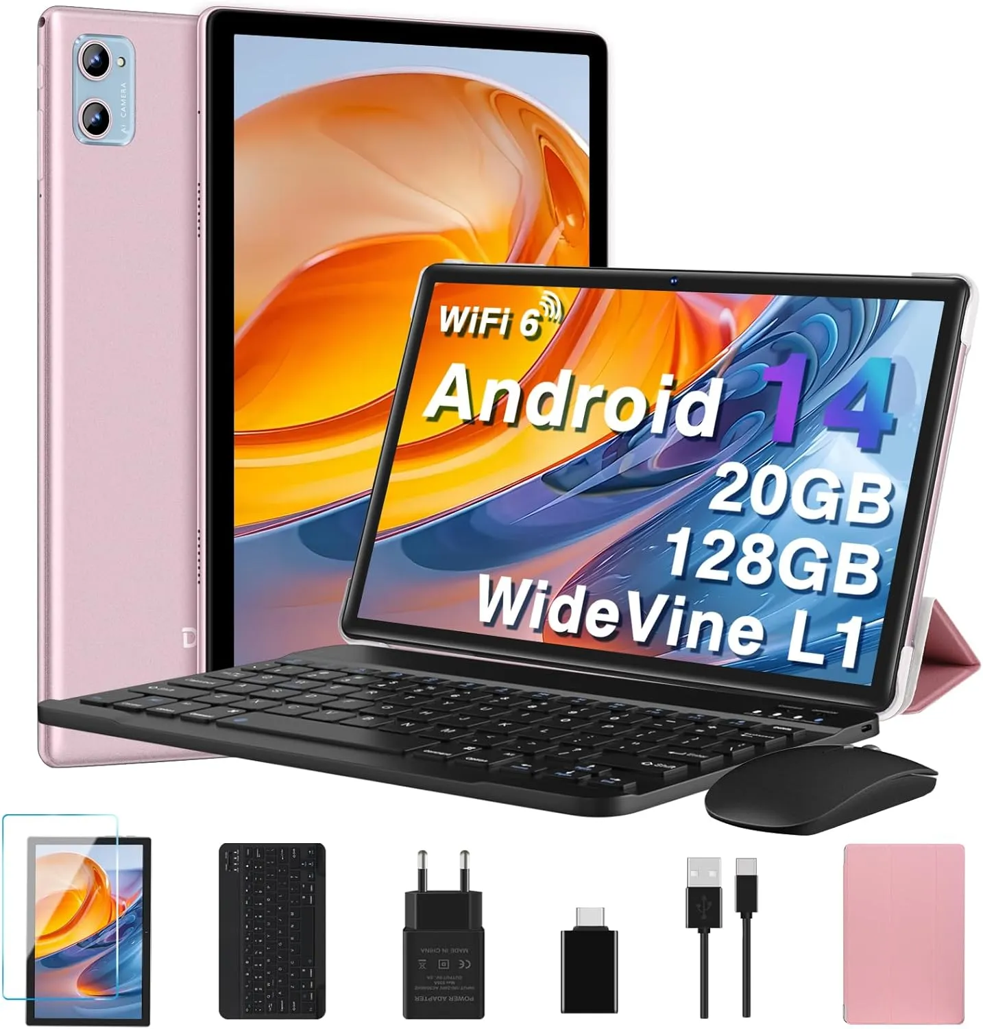2026 Neuest Tablet 10 Zoll Android mit 20GB RAM + 128GB ROM (TF 2TB), Octa Core, 5G Wi-Fi 6, Bluetooth 5.0, 6000 mAh, W…