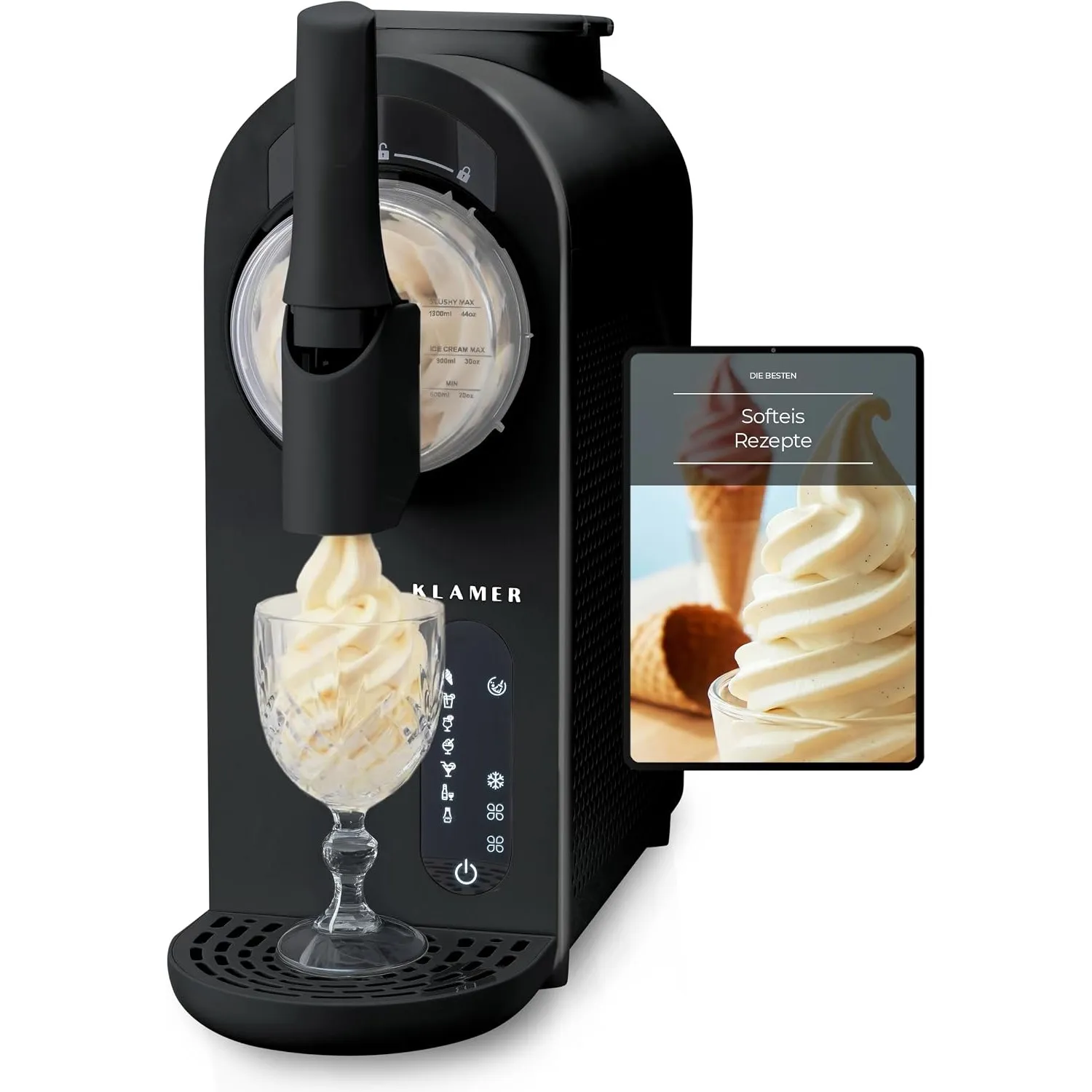 KLAMER Softeismaschine, Eismaschine & Slush Maschine mit 7 Programmen