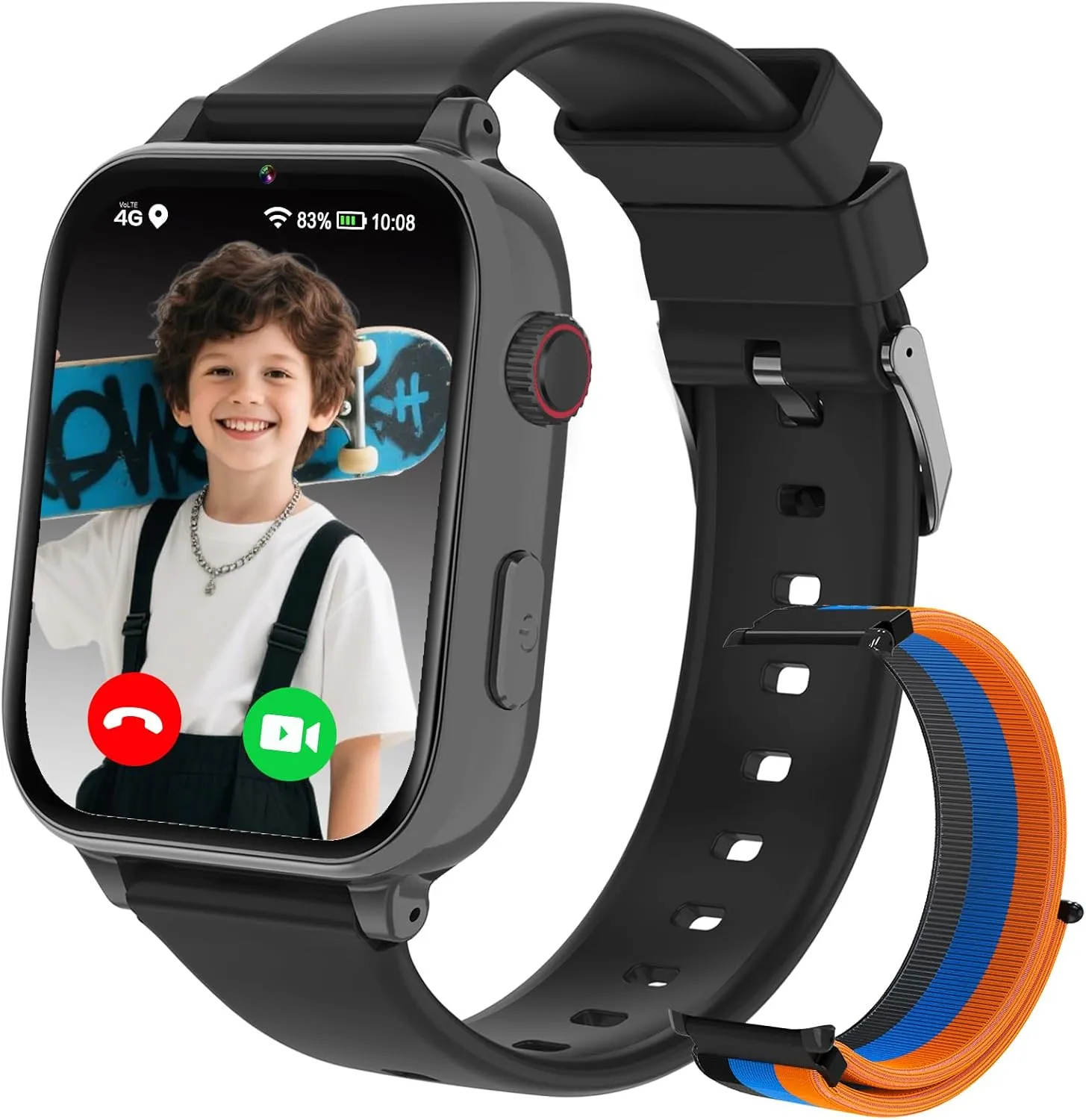 Kinder Smartwatch, GPS Smartwatch für Kinder, 4G KinderUhr Telefon Video/Voice Smart Familienchat SMS/WIFI/SOS Sport Sc…