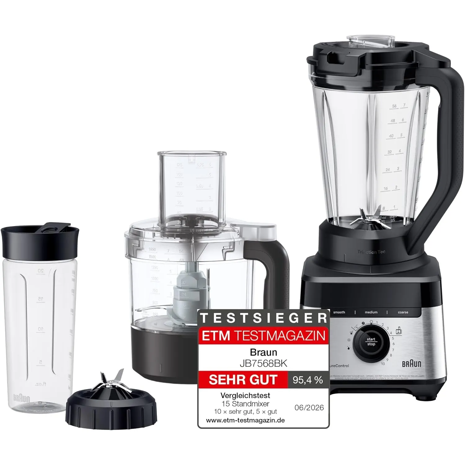 Braun PowerBlend 7 – Hochleistungs-Standmixer mit 30.000 U/min für cremige Smoothies, Shakes & Saucen, TriAction-Mixkru…