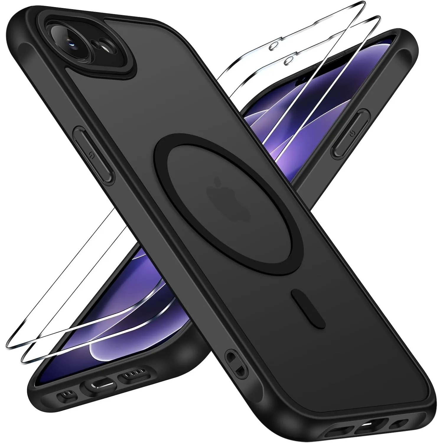 ivoler für iPhone 17e / 16e Hülle, 1 Magnetisch Handyhülle mit 2 Stück Panzer Schutz Glas, [Kompatibel mit MagSafe] [Mi…