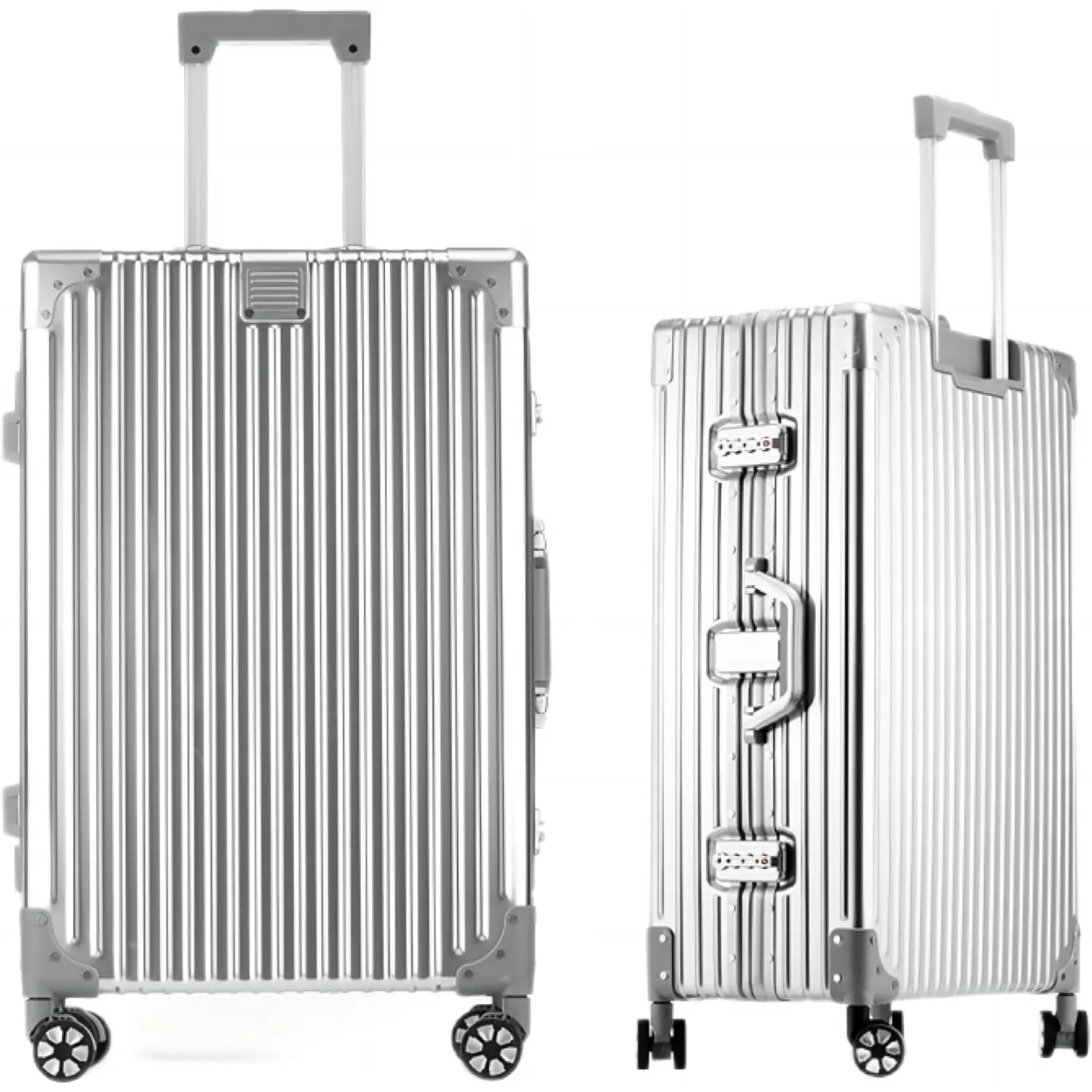 Aoliwei 100% Aluminium Mittelgroß Koffer (65L) - Premium Vollaluminium Reisekoffer - Robuster Check-in Trolley mit TSA-…