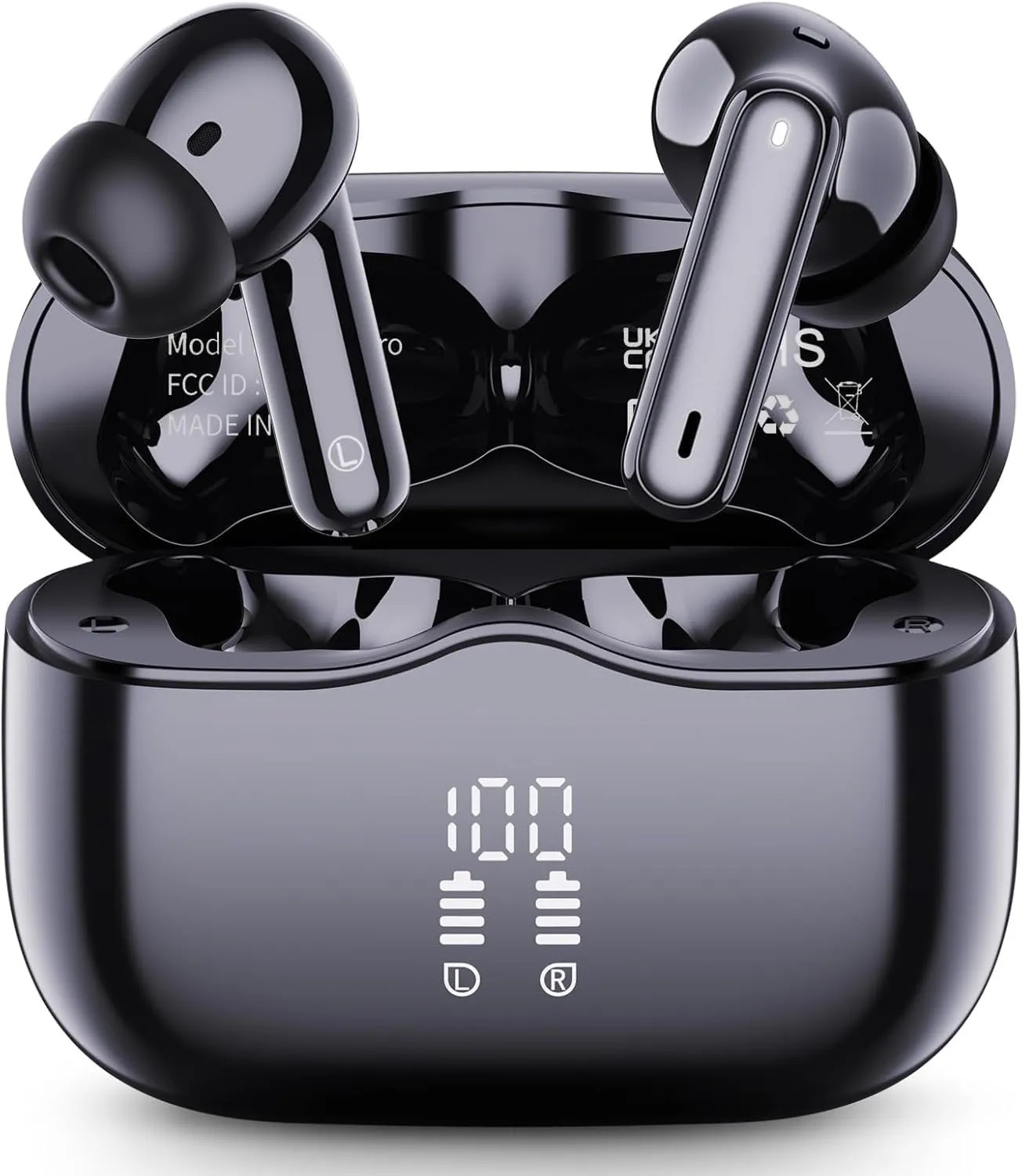 Kabellose Bluetooth Kopfhörer, in ear Kopfhörer Bluetooth 5.4 mit 4 ENC Noise Cancelling Mics, Tiefer Bass 40Std Spielz…