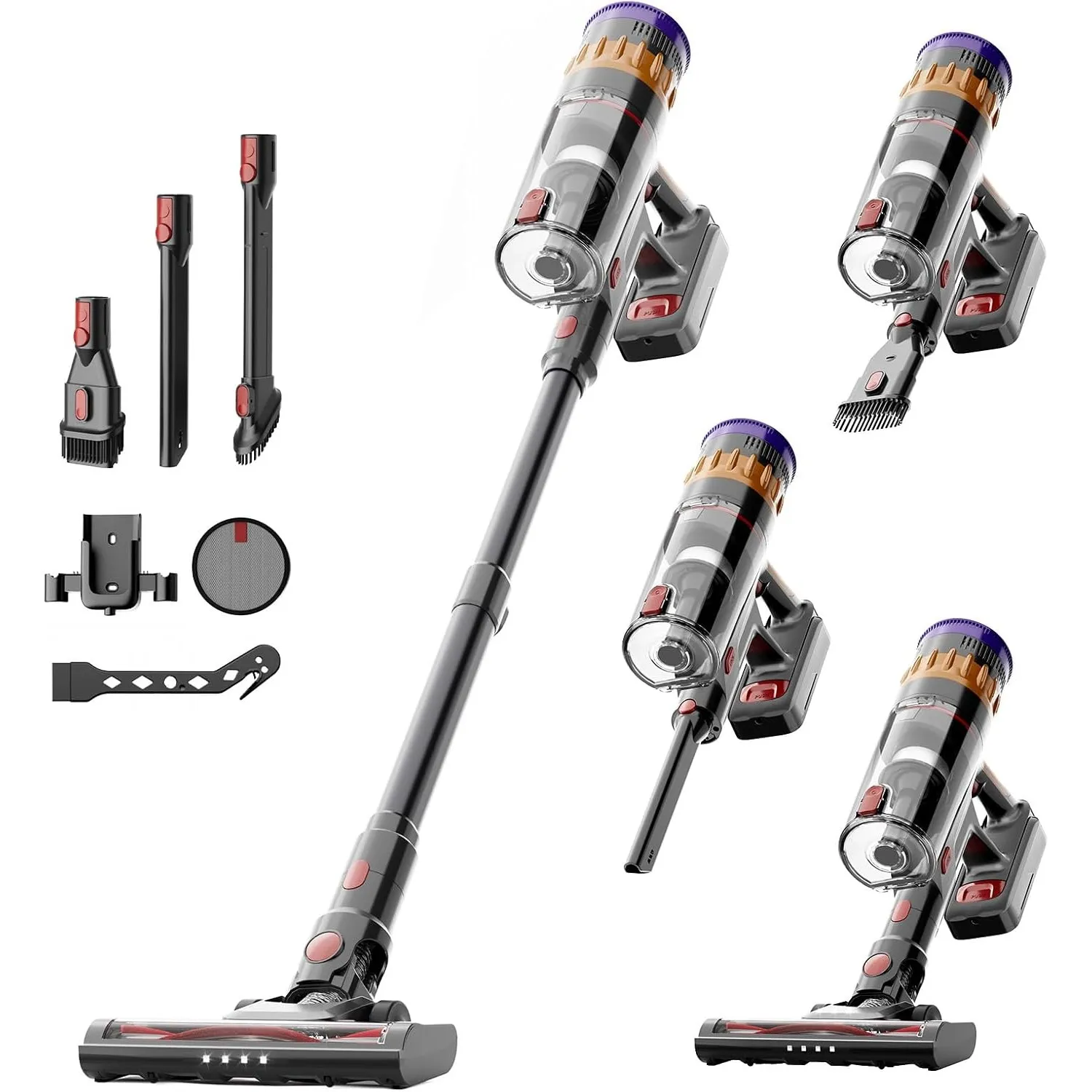 Lefant Akku Staubsauger 40KPa/450W/42Min für Tierhaare/Teppiche/Hartböden