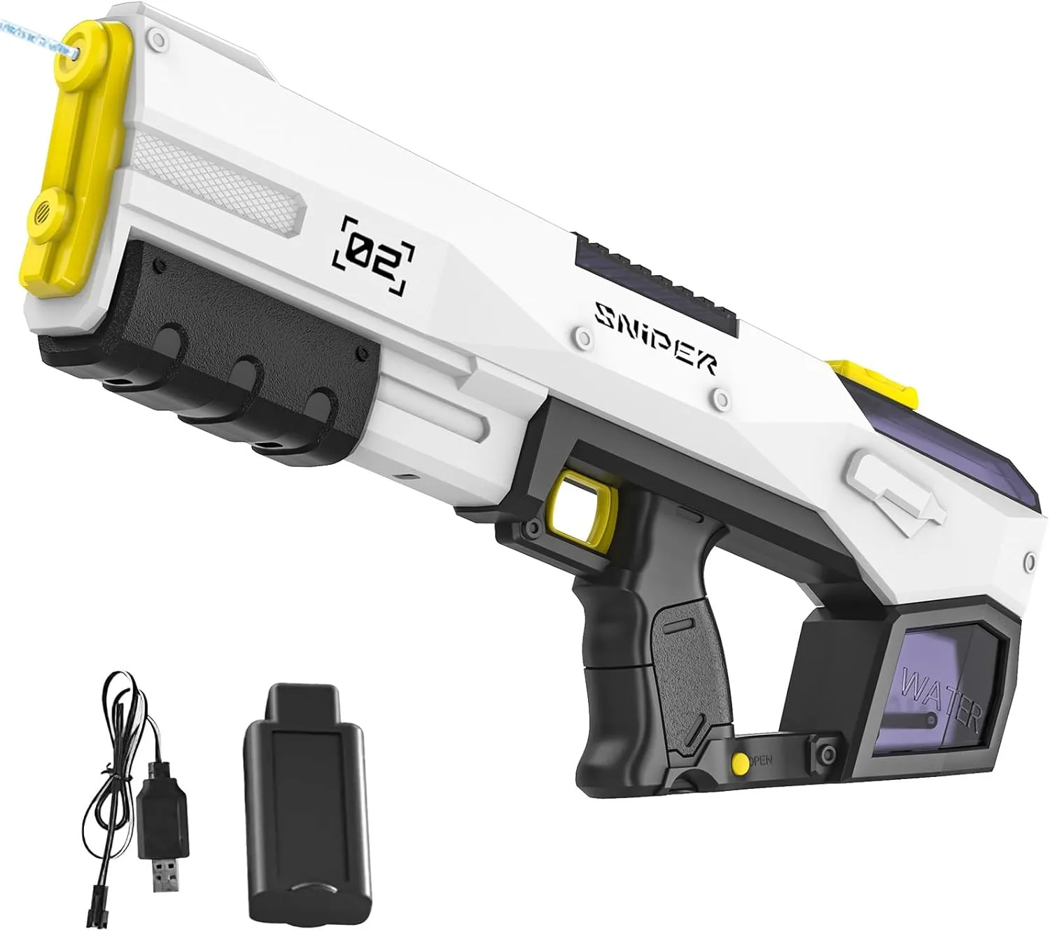 Electric Water Gun for Children and Adults, 450 ml Water Spray Gun with Automatic Water Absorption, Auto/Manual Modes, …