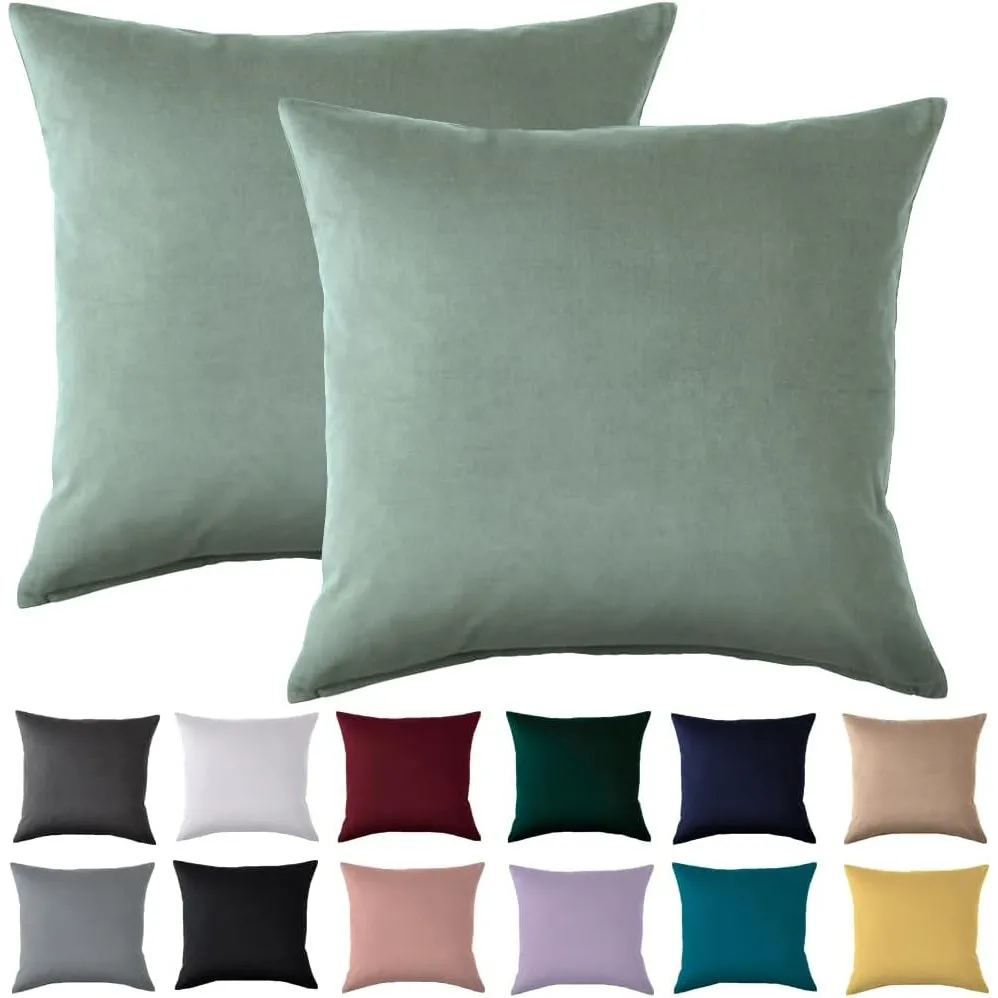 Kissenbezug 50 x 50 2er Set - Kopfkissenbezug 50x50 Hellgrün Für Kissen 100% Mikrofaser Kissenhülle Bügelfrei & Knitter…