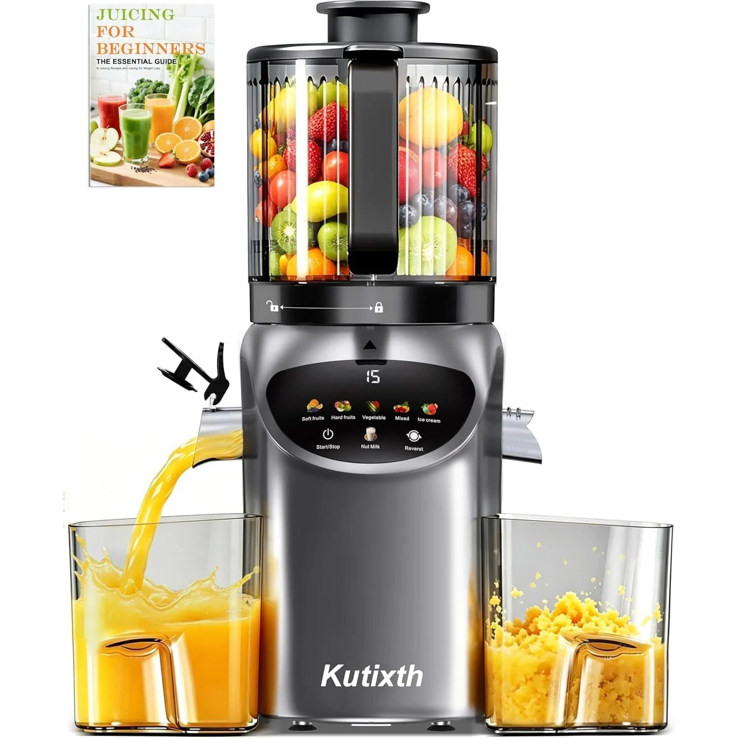 Entsafter 450W Slow Juicer mit 156mm Fütterungsrutsche