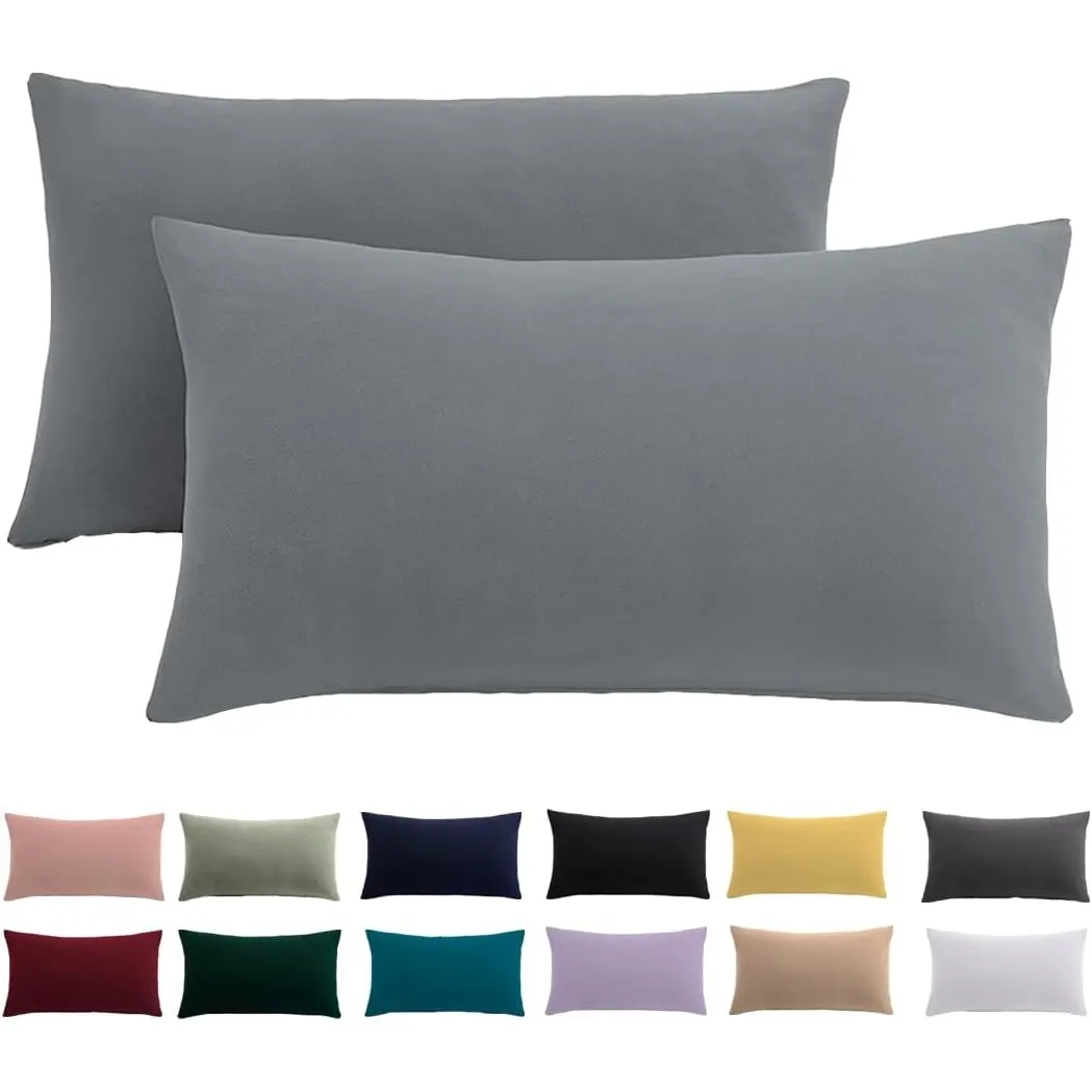 Beqnat Kissenbezug 50 x 70 2er Set, Kopfkissenbezug Grau