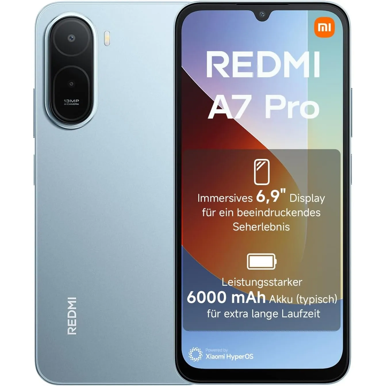 XIAOMI REDMI A7 Pro Smartphone 4+ 128GB, 6000mAh, 13MP Kamera, Mist Blue | 6,9" HD+ Displa, Octa-Core Prozessor, 13MP D…