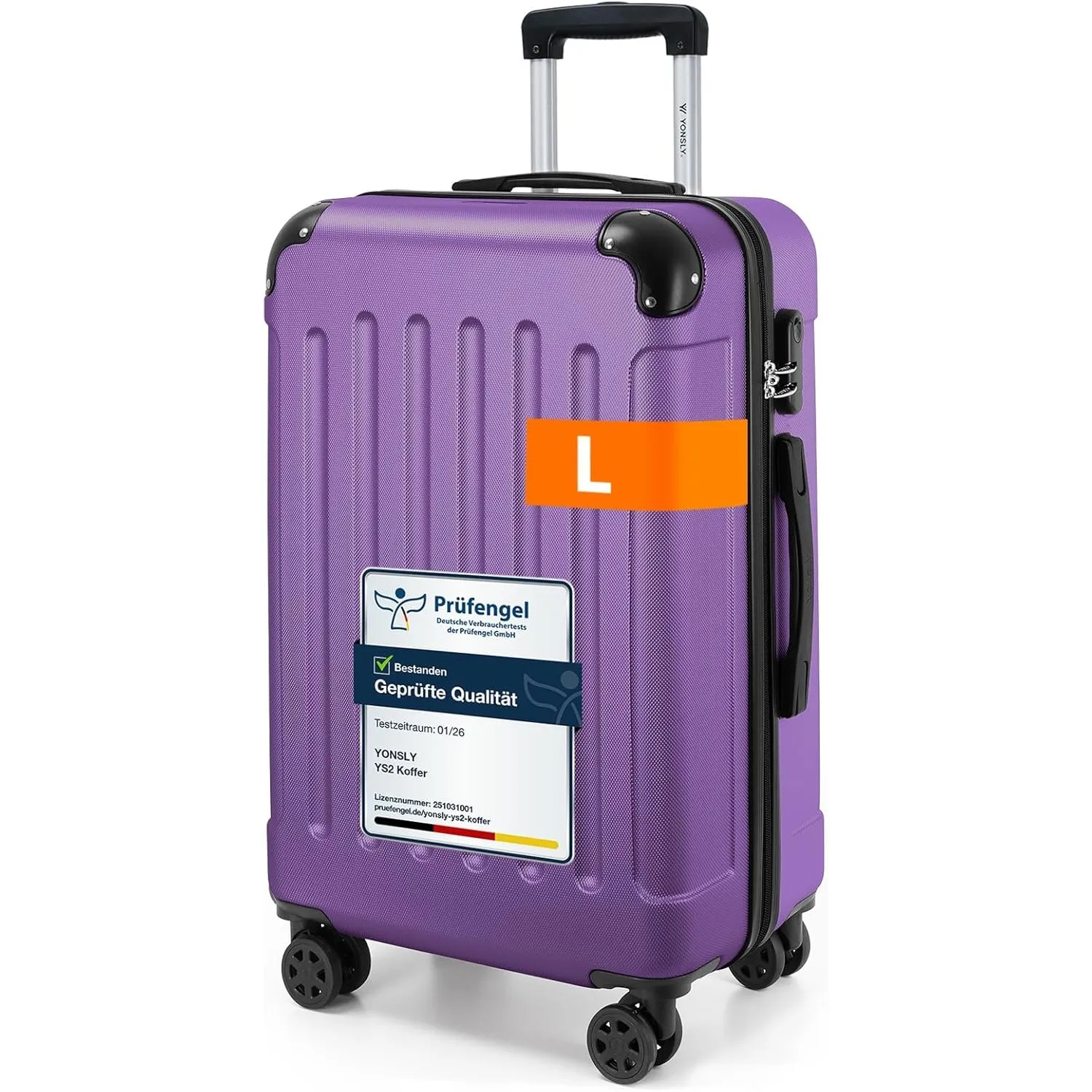 Gepäck Suitcase Reisekoffer, Trolley Rollkoffer Handgepäck, Hartschalenreisekoffer mit 360° Lenkrollen, Zahlenschloss, …