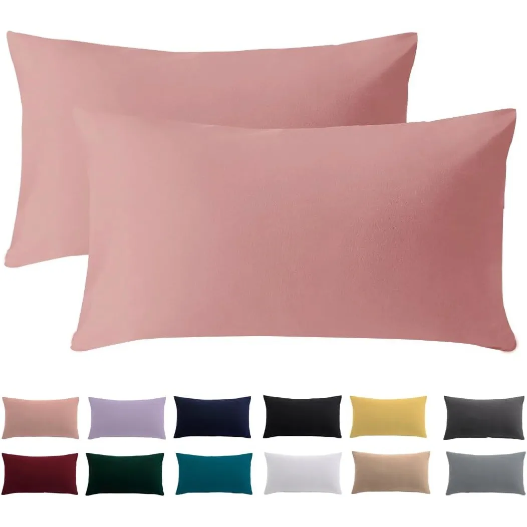 Kissenbezug 50 x 70 2er Set - Kopfkissenbezug 50x70 Korallenrosa Für Kissen 100% Mikrofaser Kissenhülle Bügelfrei & Kni…