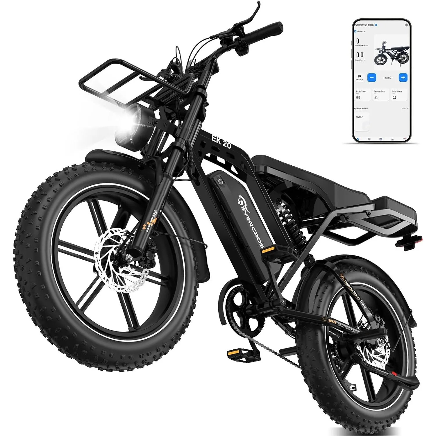 EVERCROSS Elektrofahrrad für Erwachsene, 250W E Bike,16''x 2.0/20" x 4.0 Fette Reifen, bis zu 25KM/H & 60-100km Reichwe…