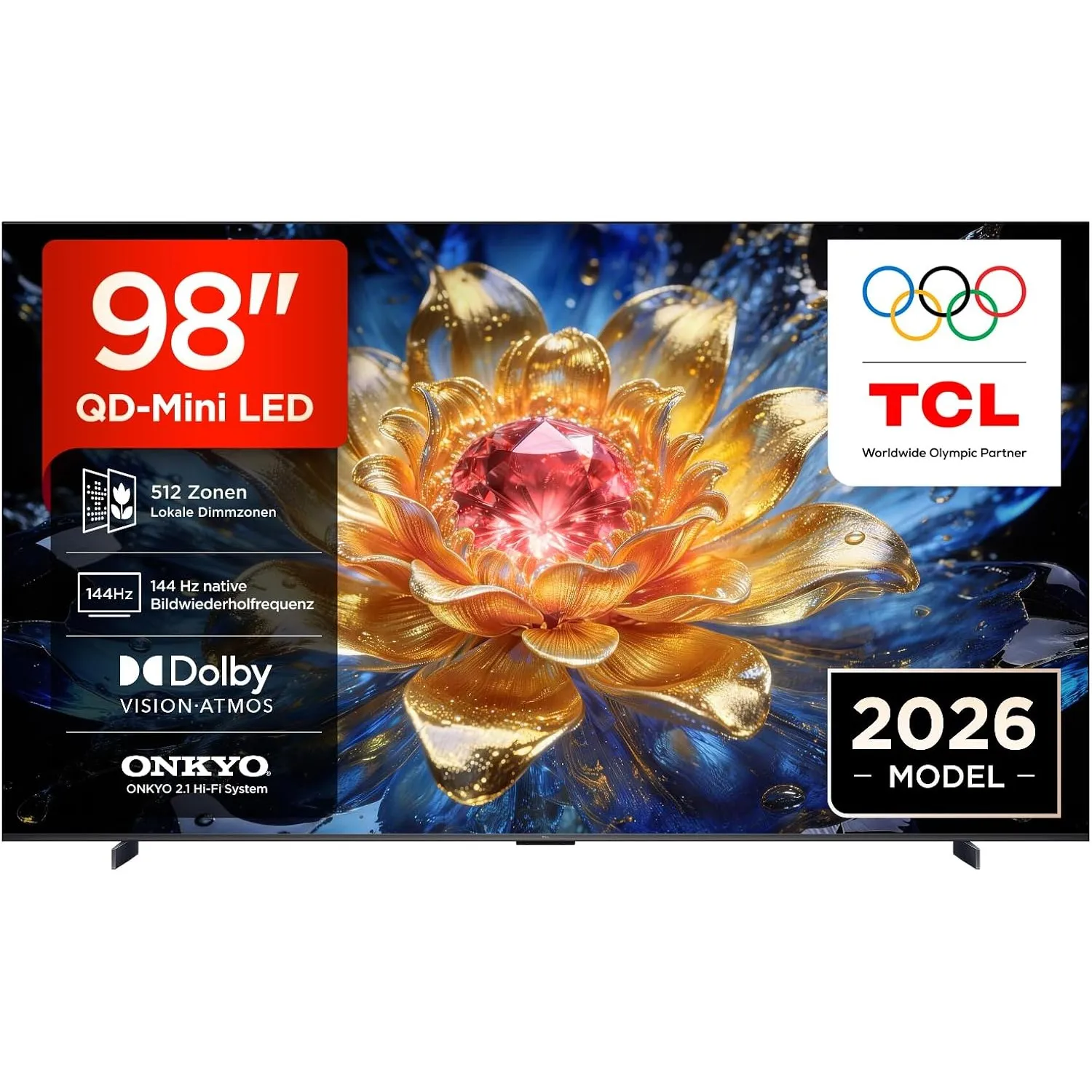 TCL 98T8D QD-Mini LED 98 Zoll Fernseher, 4K Smart TV, Google TV, 144 Hz