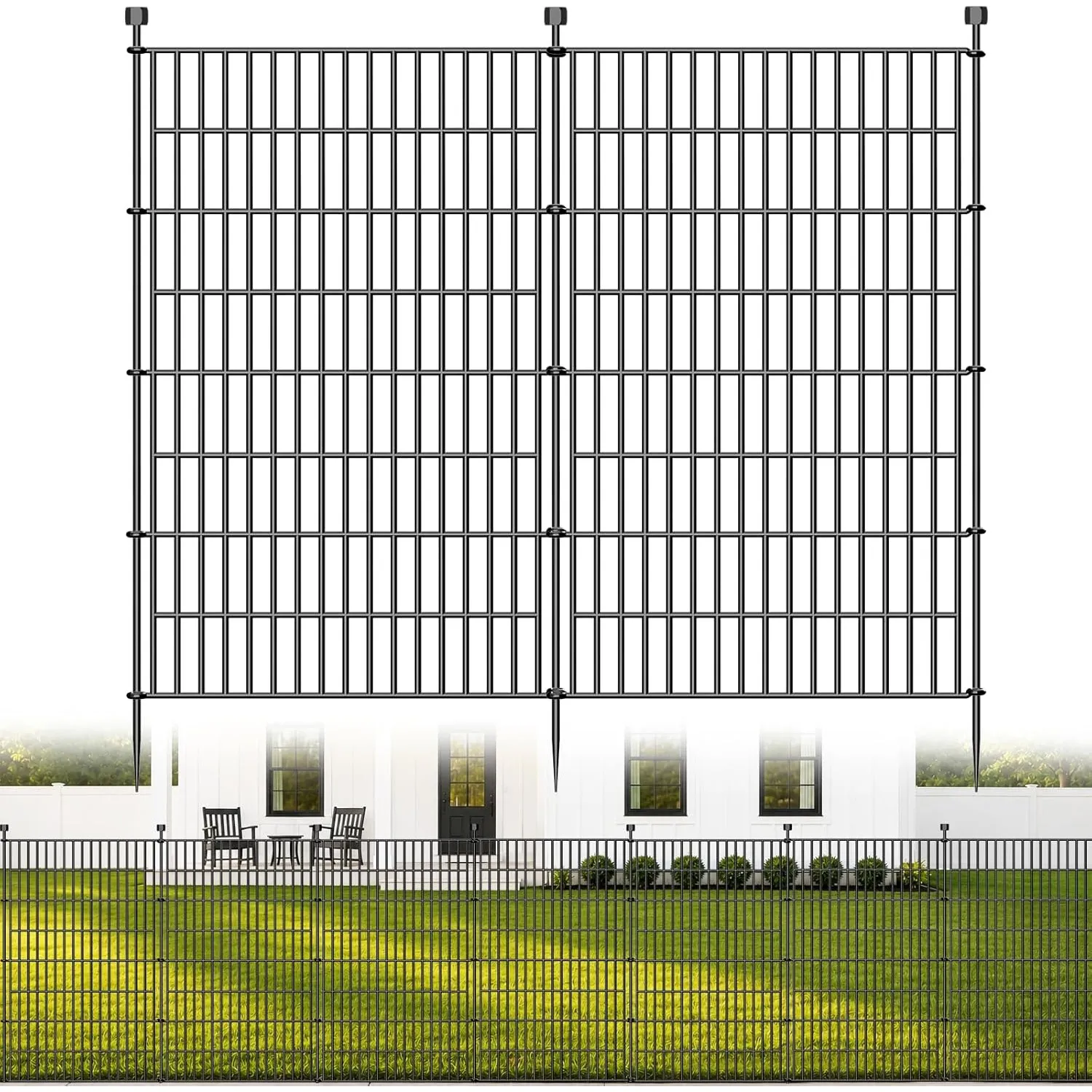 5 Paneele Dekorativer Gartenzaun für Hunde, 122 cm (H) x 3.6 m (L)