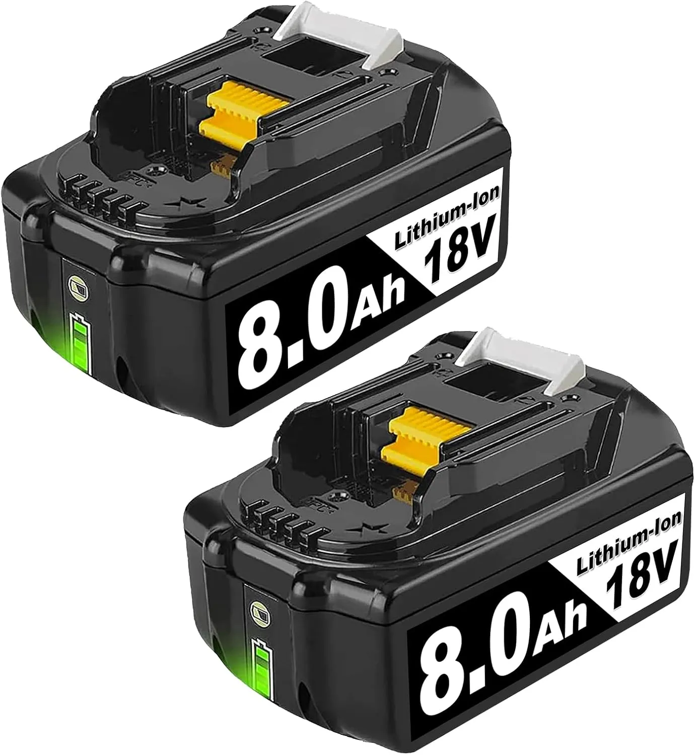 2 Stück 8000mAh 18V Li-ion Akkus Kompatibel mit Makita Akku 18V BL1860B Ersatz für Makita Akku BL1860B BL1850B BL1840 B…