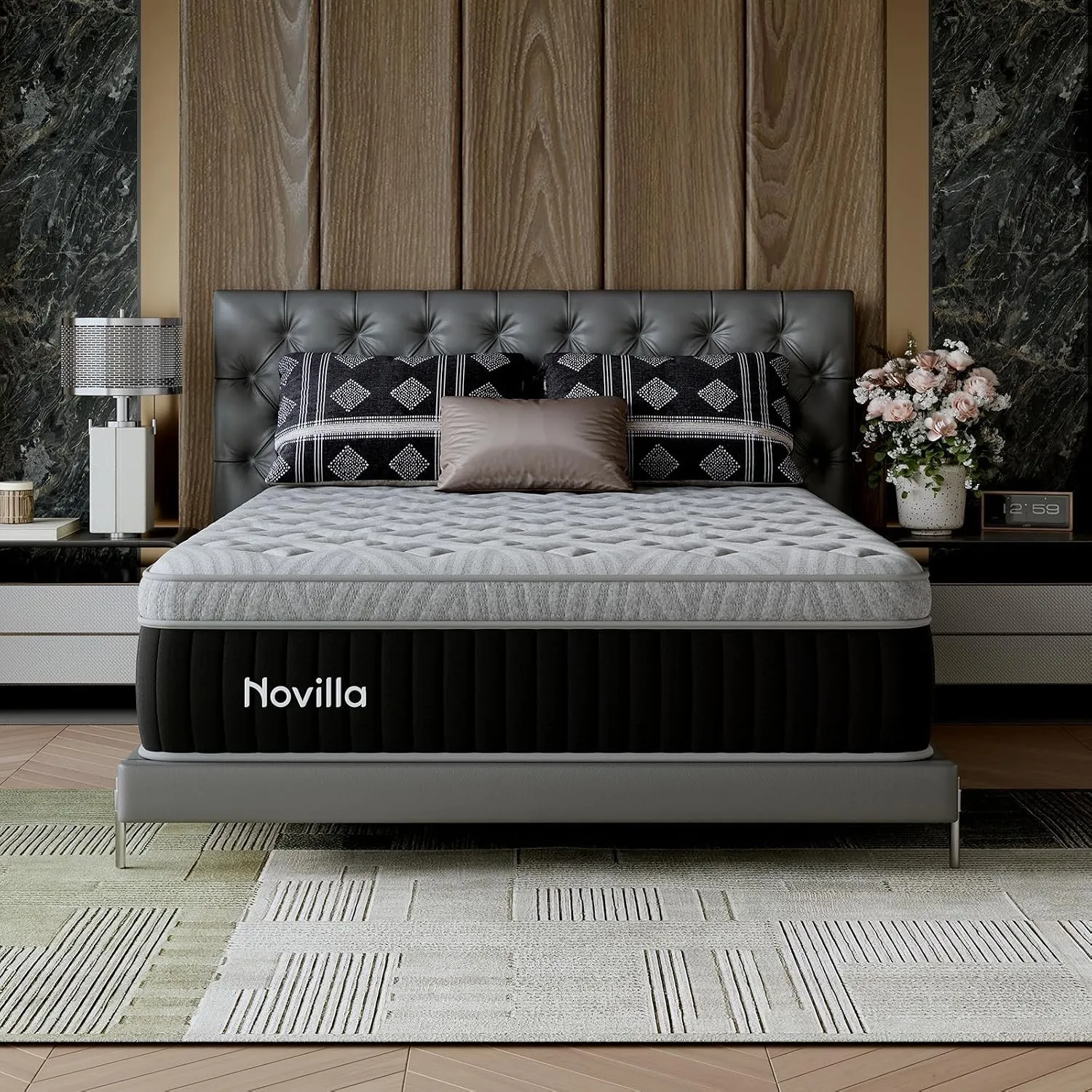 Novilla Matratze 160x200 cm, Härtegrad H3 und H4, 30 cm Höhe 7-Zonen-Stützung Hybrid, Memoryschaum und Federkernmatratz…