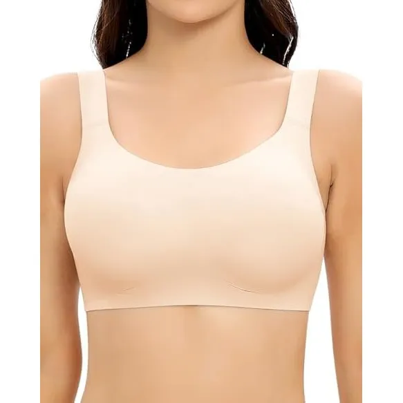 Jiuday Jelly BH Damen ohne Bügel Große Brüste Starker Halt Komfort Vollschalen Bustier T Shirt Soft Push Up Bra Gepolst…