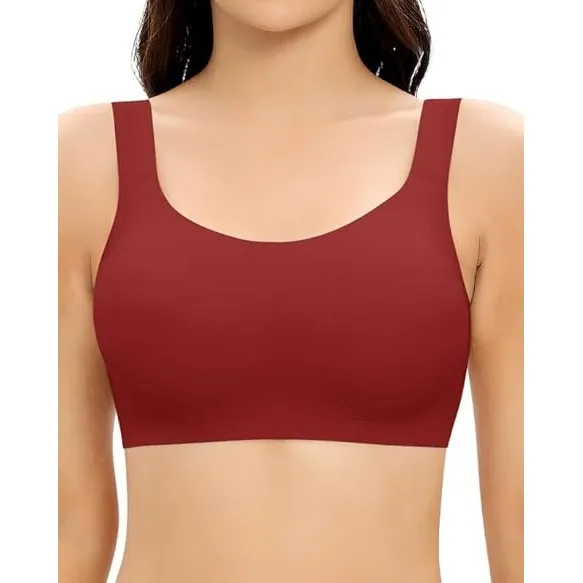 Jiuday Jelly BH Damen ohne Bügel Große Brüste Starker Halt Komfort Vollschalen Bustier T Shirt Soft Push Up Bra Gepolst…