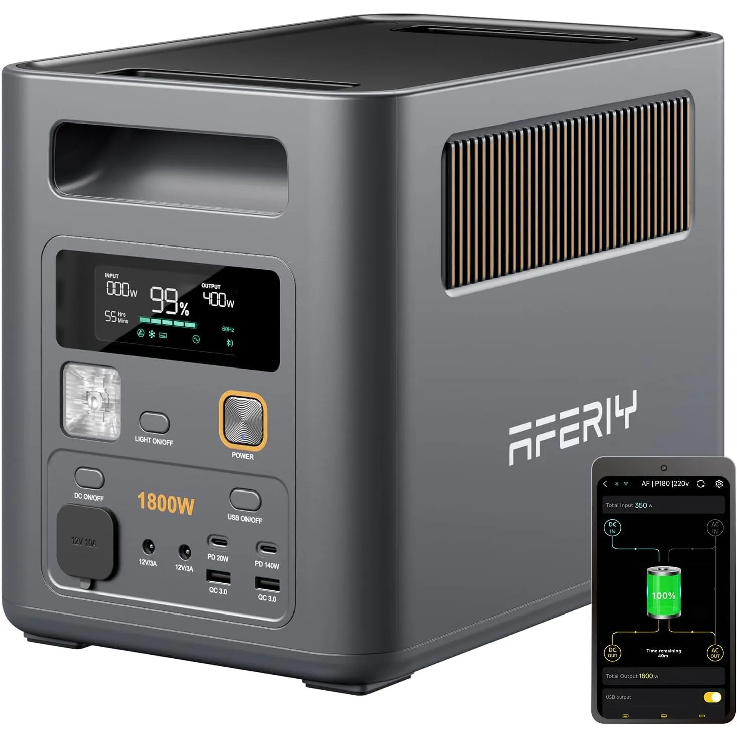 AFERIY 1800W1024Wh Tragbare Powerstation,Erweiterbar Auf 5120Wh für Camping