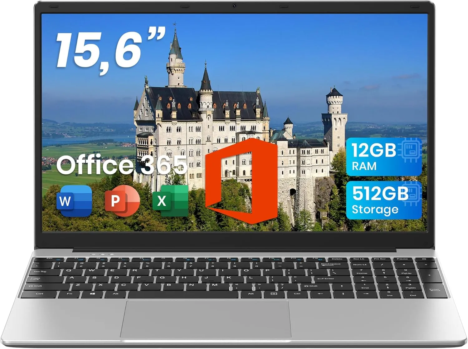 jumper Laptop 15,6 Zoll FHD Display, Office 365, 12 GB RAM 512 GB ROM TF Erweitern 512GB, 5205U Prozessor Notebook(bis …