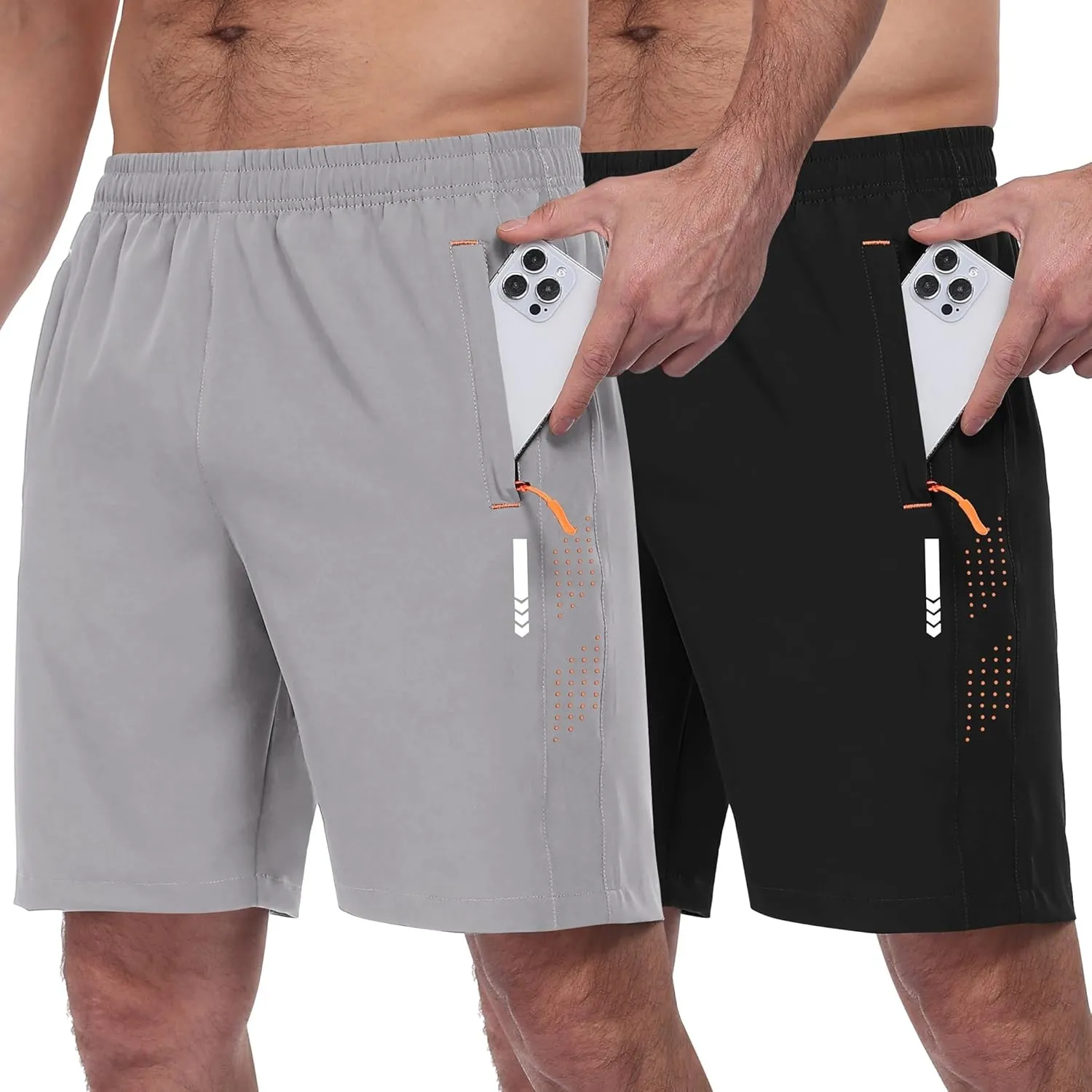 Sporthose Herren Kurz Leicht Trainingshosen Kurze Hosen Herren Sport Shorts Männer Sommer Jogginghose mit Reißverschlus…