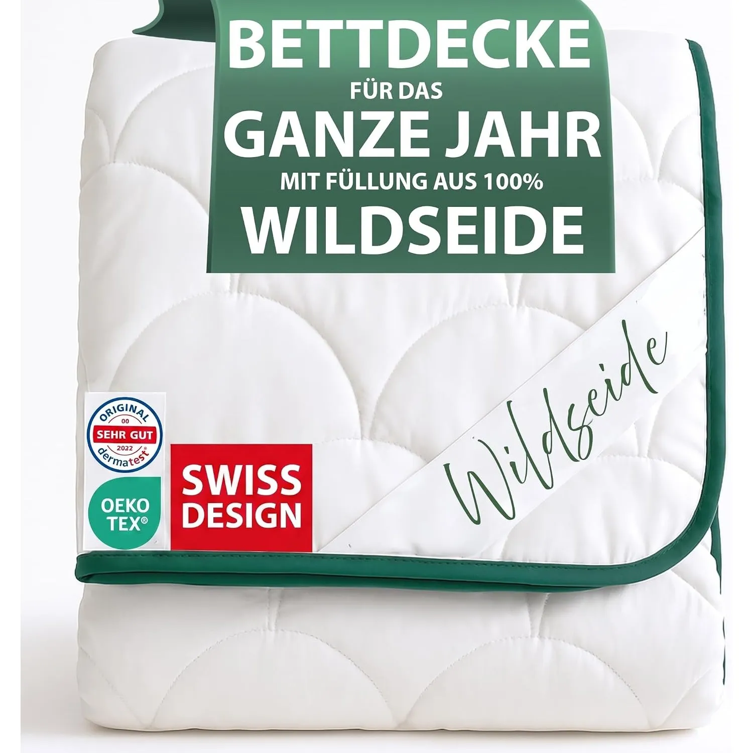 Welldora Premium Ganzjahresdecke 200x200, Füllung 100% Wildseide, Oeko-Tex