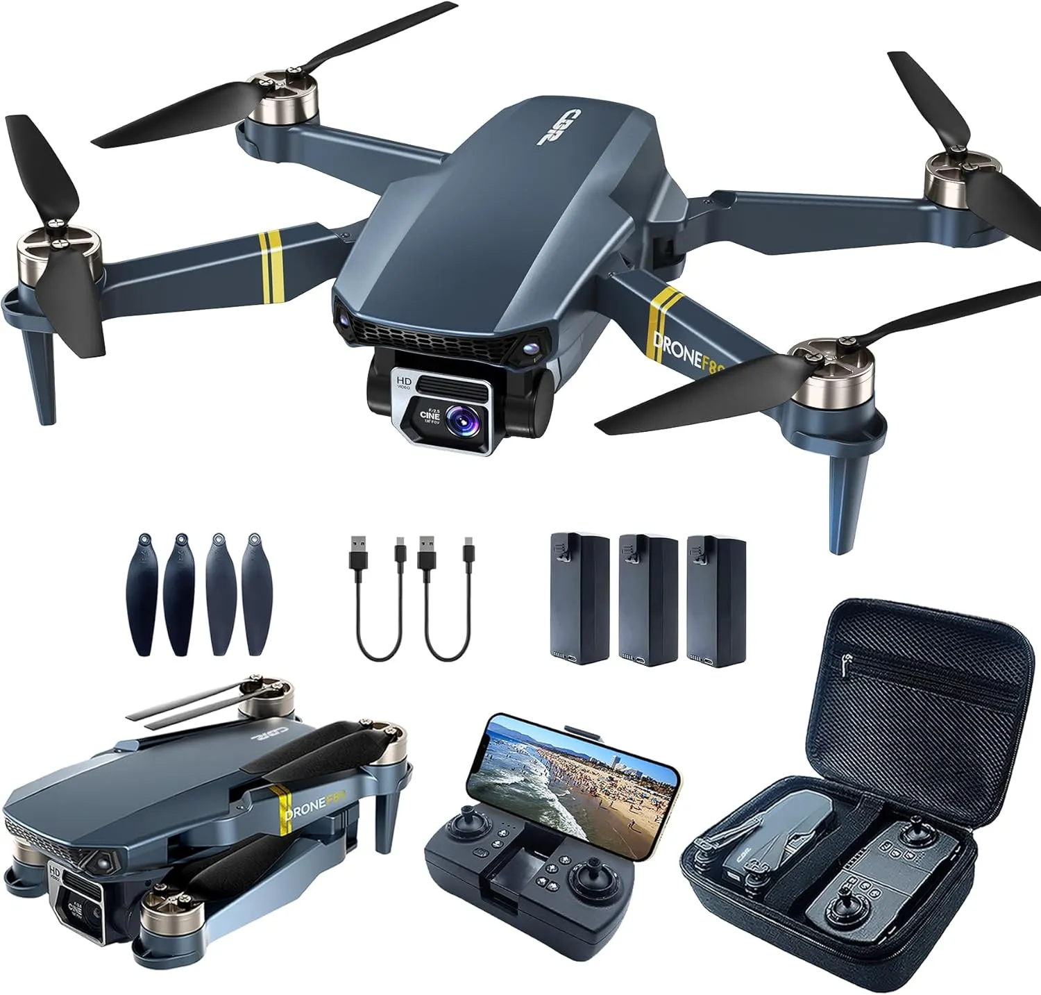 800 Meter Range Drone with Camera 4K - 84 Minutes Flight Time, WiFi FPV Foldable Quadcopter, Brushless Motor, Car Hover…