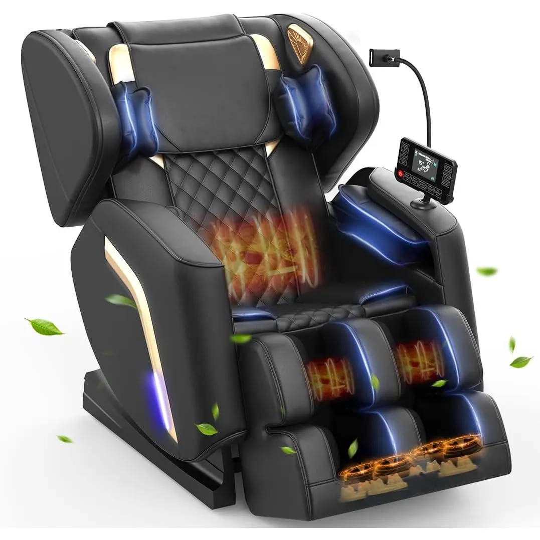 Ganzkörper Massagesessel mit Wärmefunktion,14 Massagerollen,9 Airbags,Fußmassage, Bluetooth-Lautsprecher, Smartphone-St…