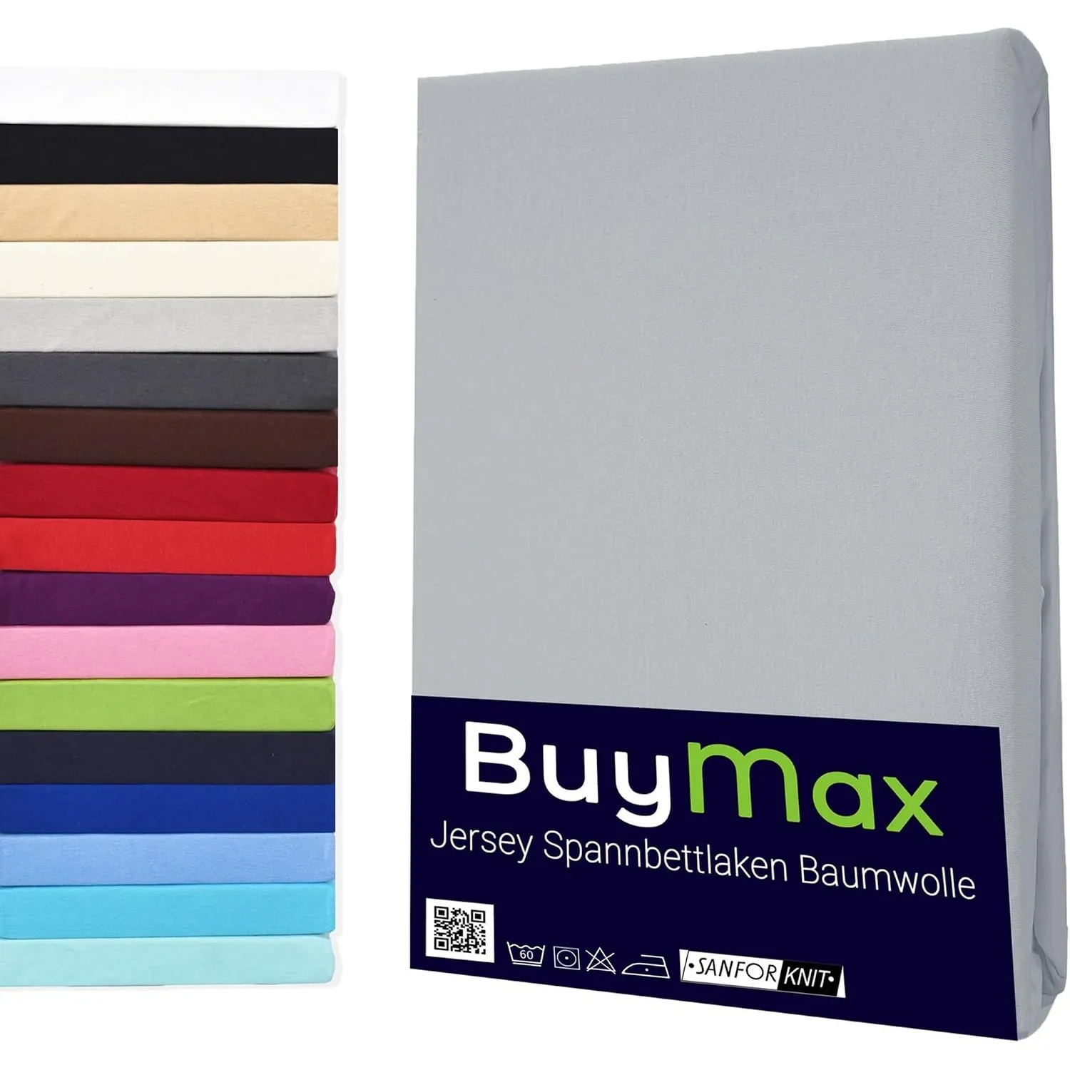 Buymax Topper Spannbettlaken 120x200 cm Spannbetttuch 100% Baumwolle Jersey für Matratzentopper bis 12 cm Matratzenhöhe…