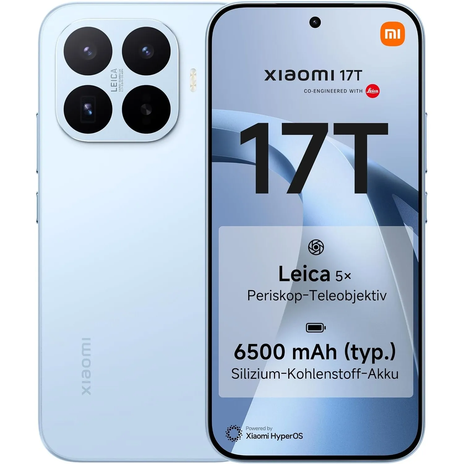 XIAOMI 17T Smartphone 12+512GB, 6500mAh Akku, Leica 5X Telekamera, Blau