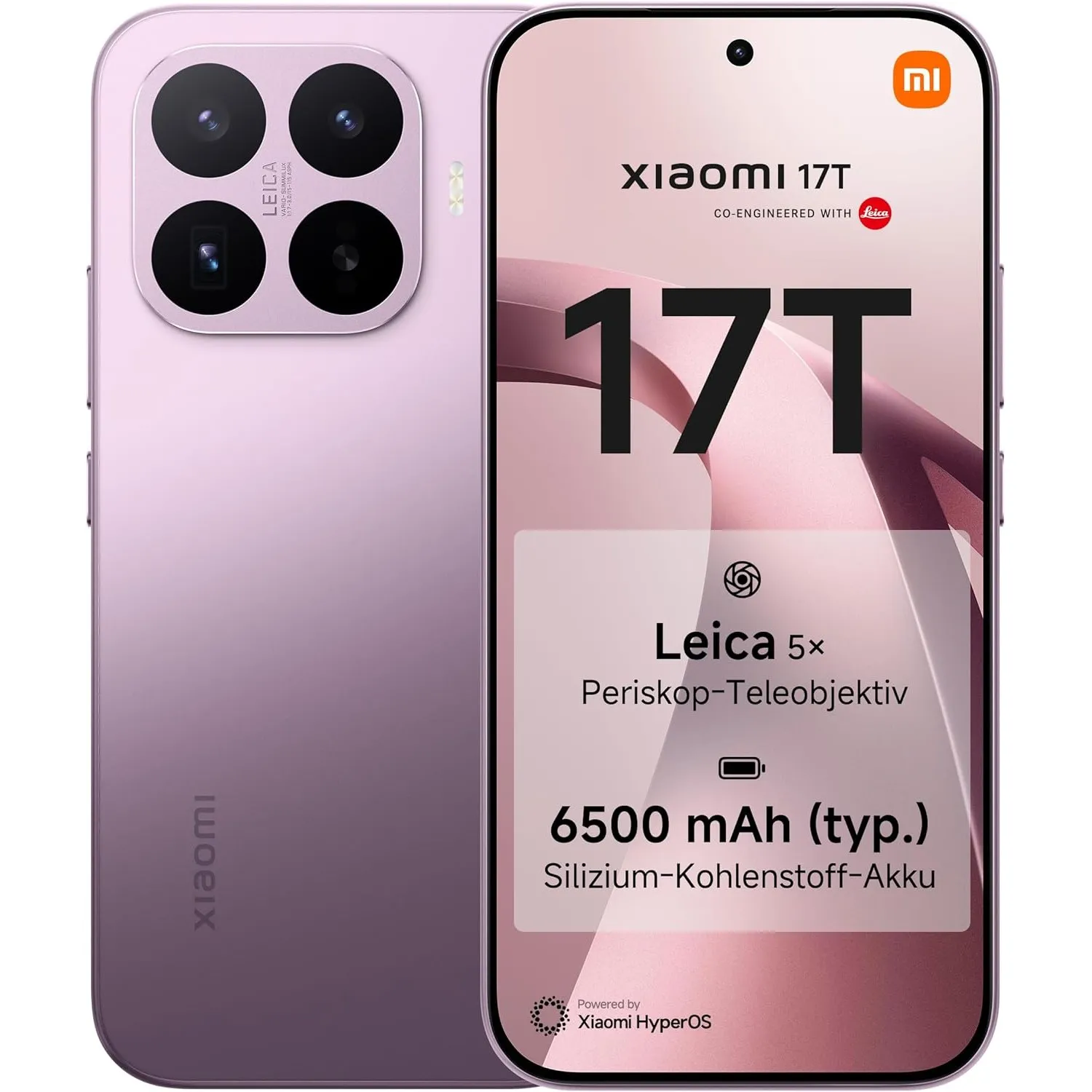 XIAOMI 17T Smartphone 12+256GB, 6500mAh Akku, Leica 5X Telekamera, Violett