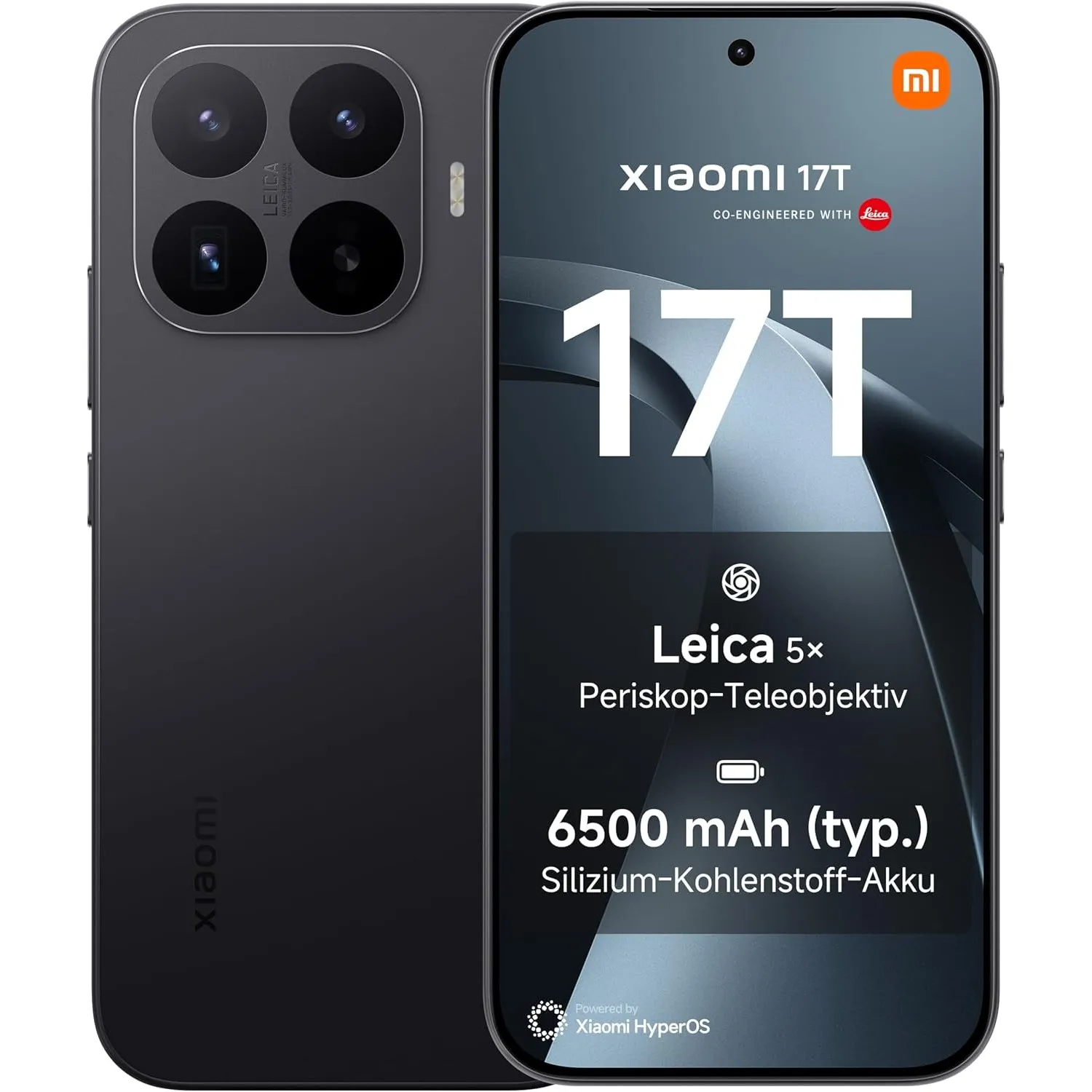 XIAOMI 17T Smartphone 12+512GB, 6500mAh Akku, Leica 5X Telekamera, Schwarz