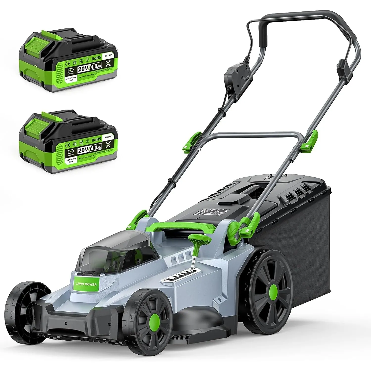 ETOOLAB Akku-Rasenmäher 40V(2X20V), 43cm Schnittbreite, bis 500 m², Brushless, Mulch-Kit, 50L Fangkorb, 6 Schnitthöhen,…